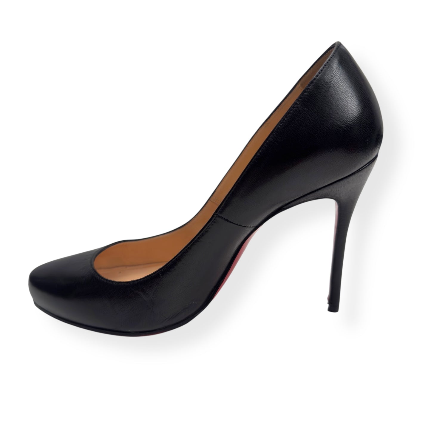 CHRISTIAN LOUBOUTIN LEATHER FIFI SIMPLE HEELS BLACK / RED 36 / UK3