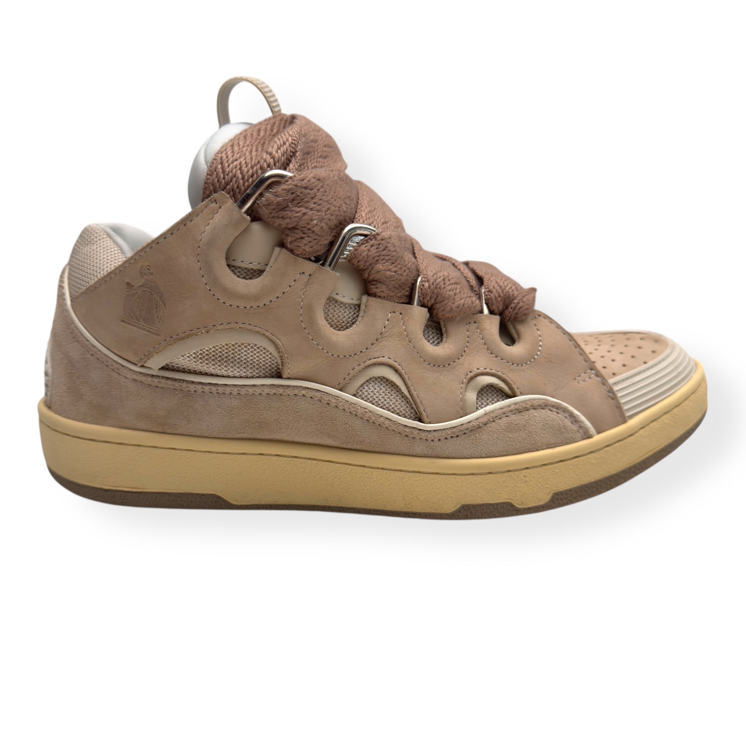 LANVIN LEATHER CURB SNEAKER BEIGE 42 / UK8