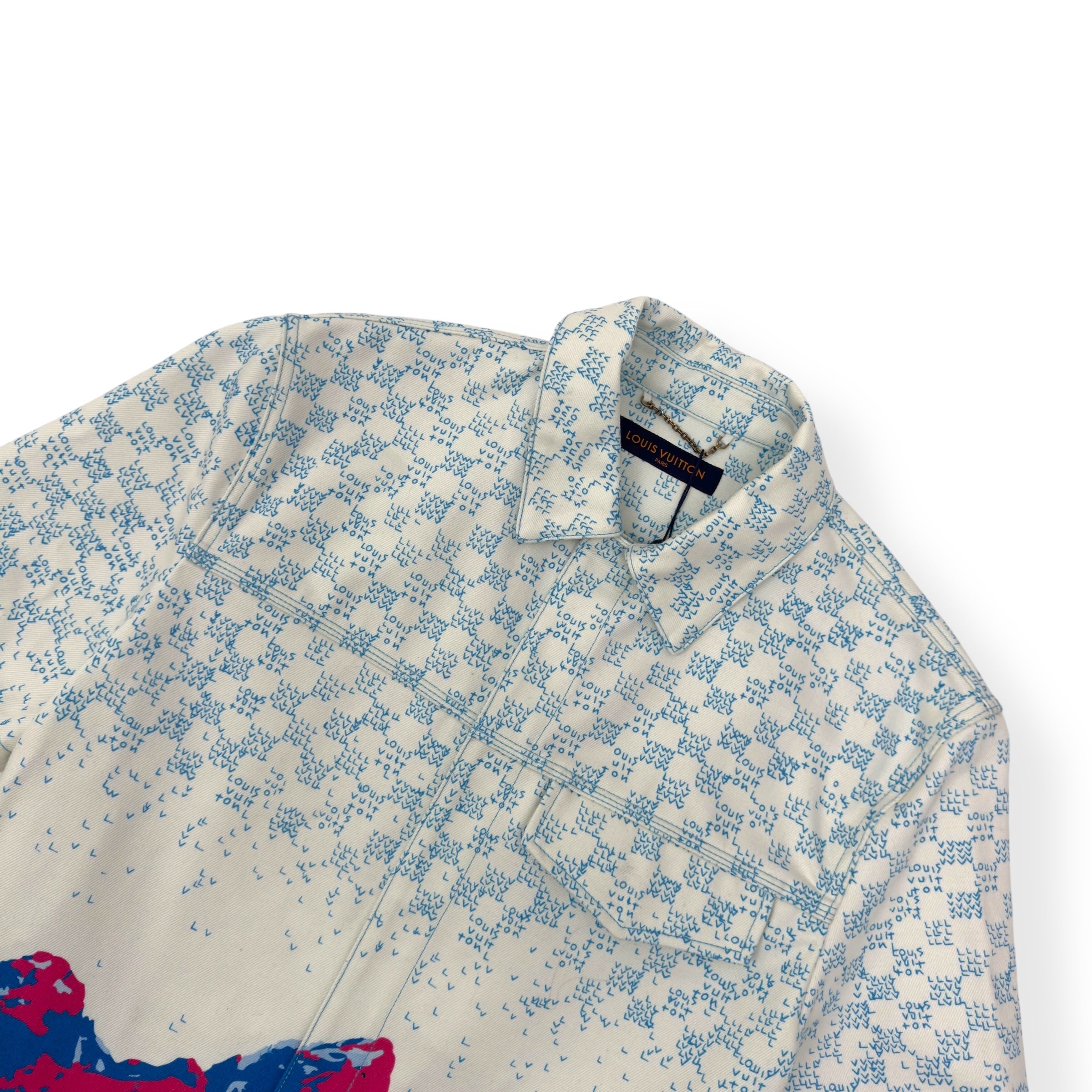 LOUIS VUITTON LANDSCAPE SHORT-SLEEVED DENIM SHIRT MULTICOLOURED M