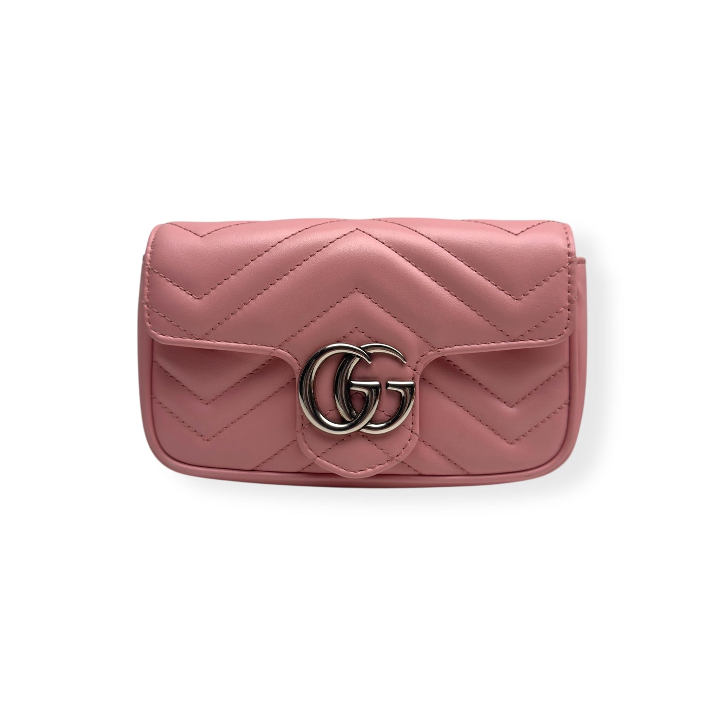 GUCCI MARMONT LEATHER SHOULDER BAG PINK MINI
