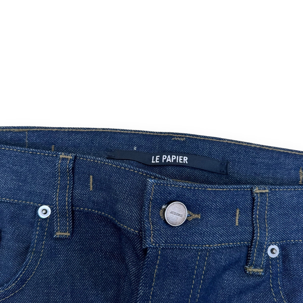 JACQUEMUS ‘LE PAPIER’ STRAIGHT LEG DENIM JEANS NAVY 34”