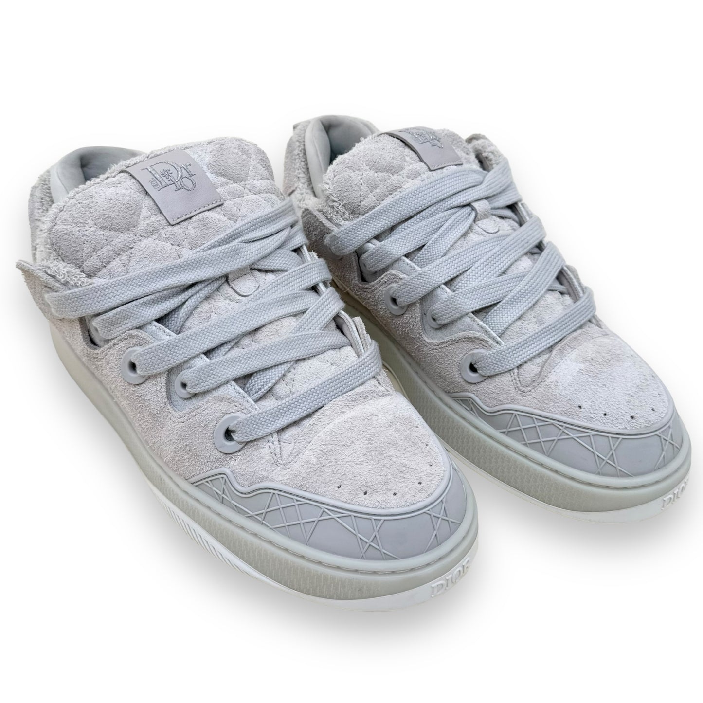 DIOR B9S SKATER ERL DIOR OBLIQUE JACQUARD SUEDE SNEAKER CREAM UK10