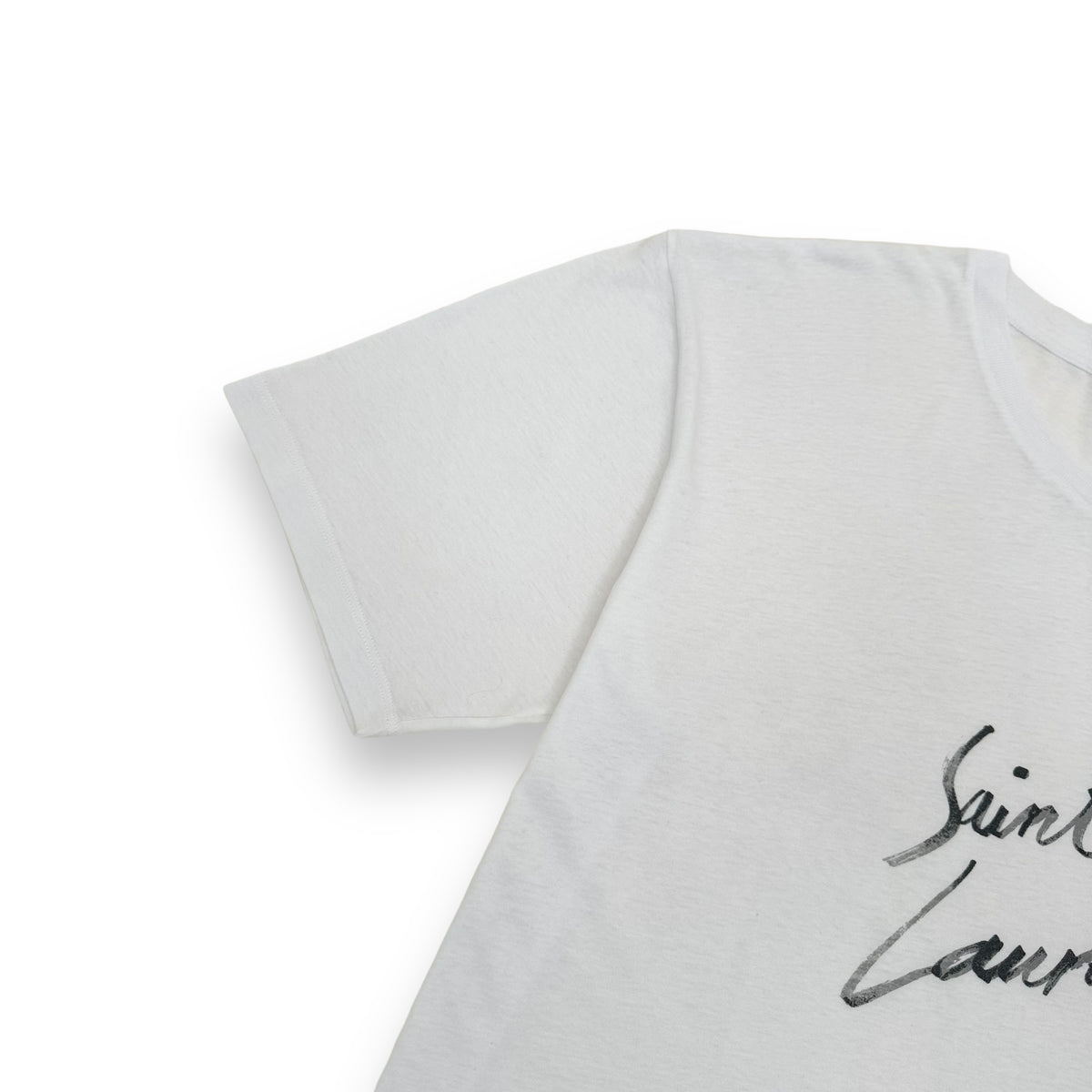 SAINT LAURENT LOGO PRINT T-SHIRT WHITE M