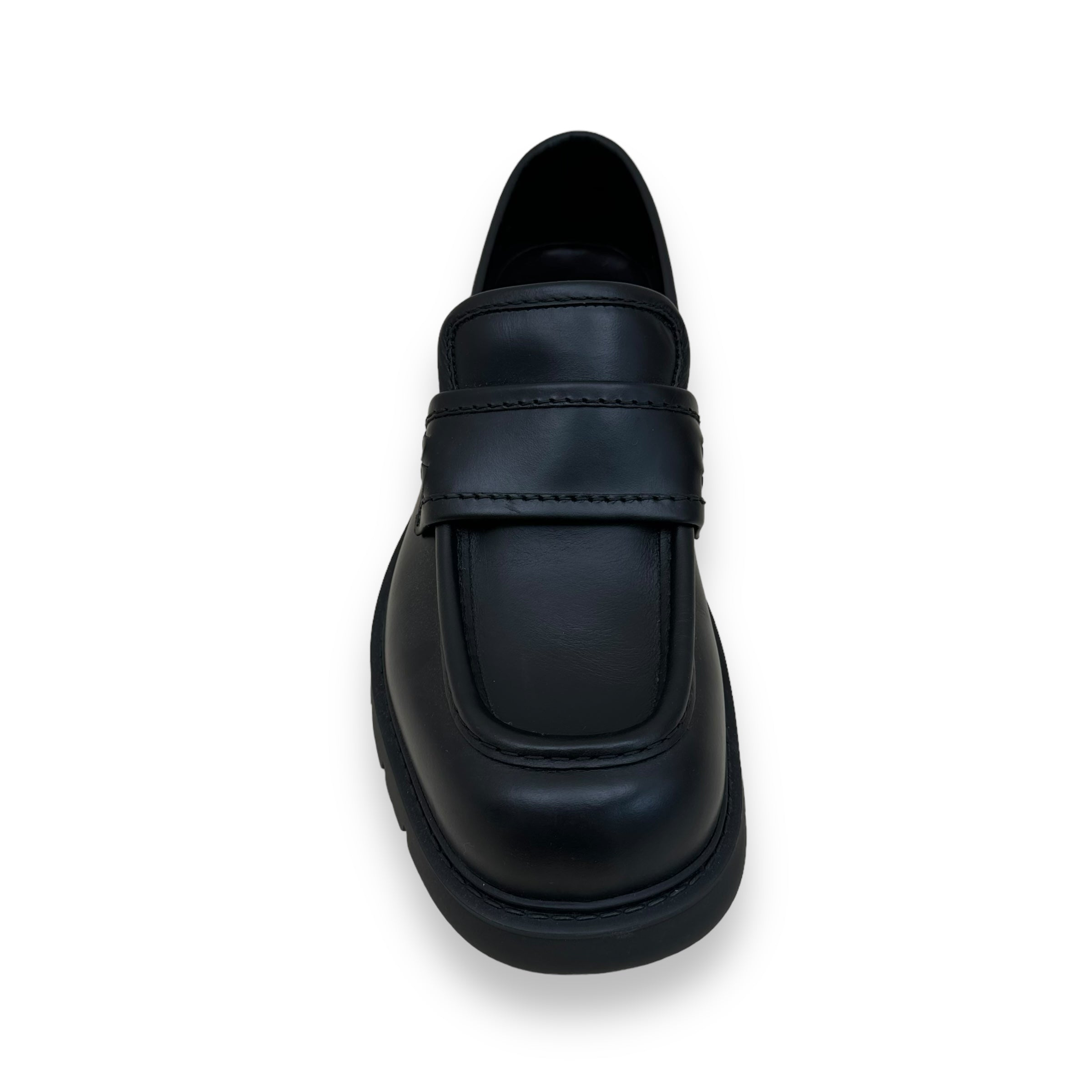 BOTTEGA VENETA HADDOCK LEATHER LOAFER BLACK UK10
