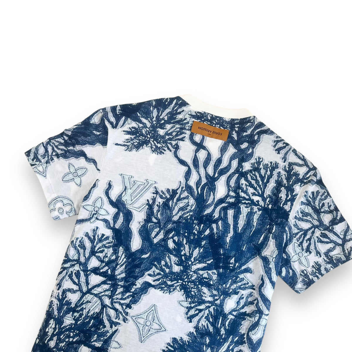 LOUIS VUITTON GRAPHIC COTTON SHORT-SLEEVE T-SHIRT LUXURY BLUE L