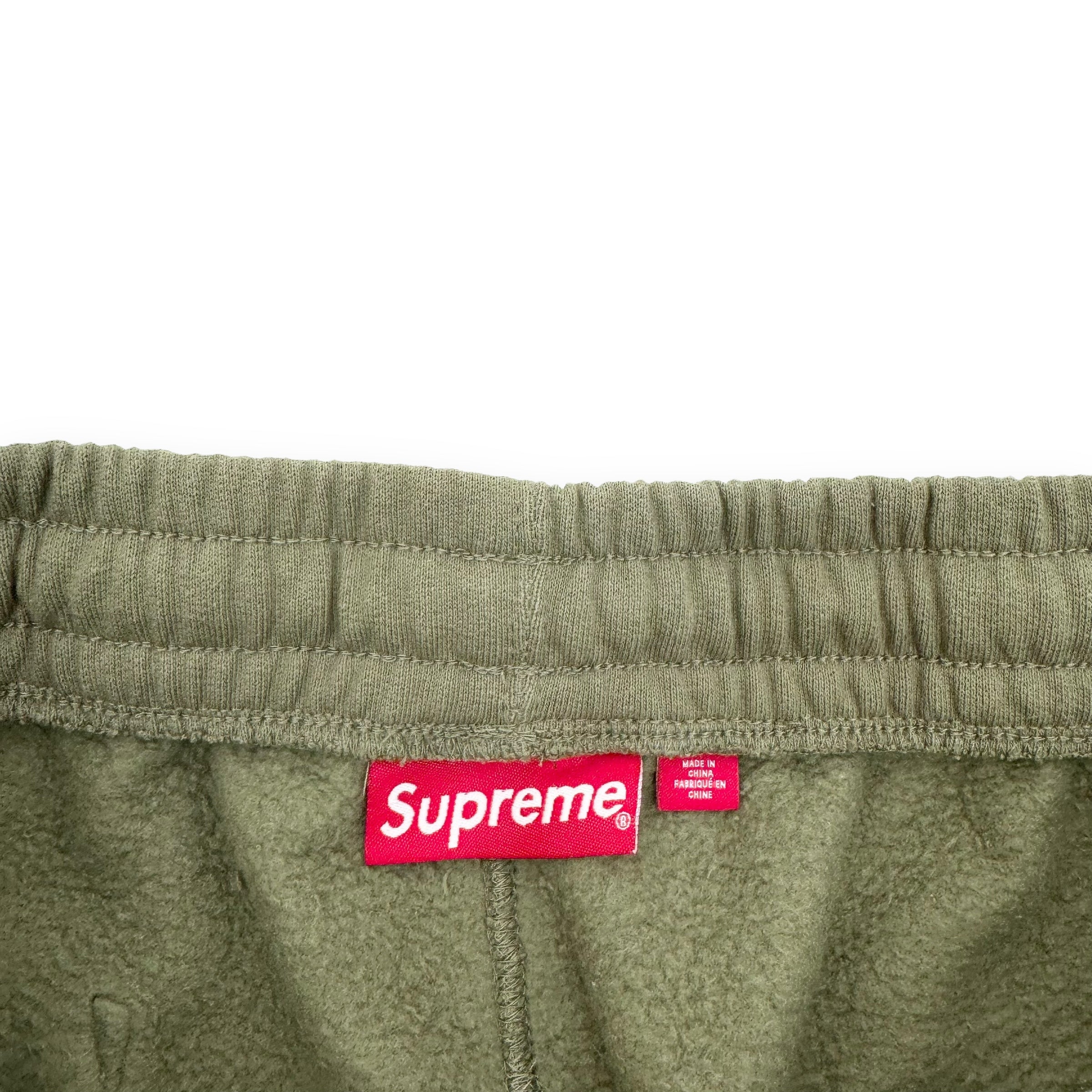 SUPREME SATIN APPLIQUÉ SWEATPANTS OLIVE M