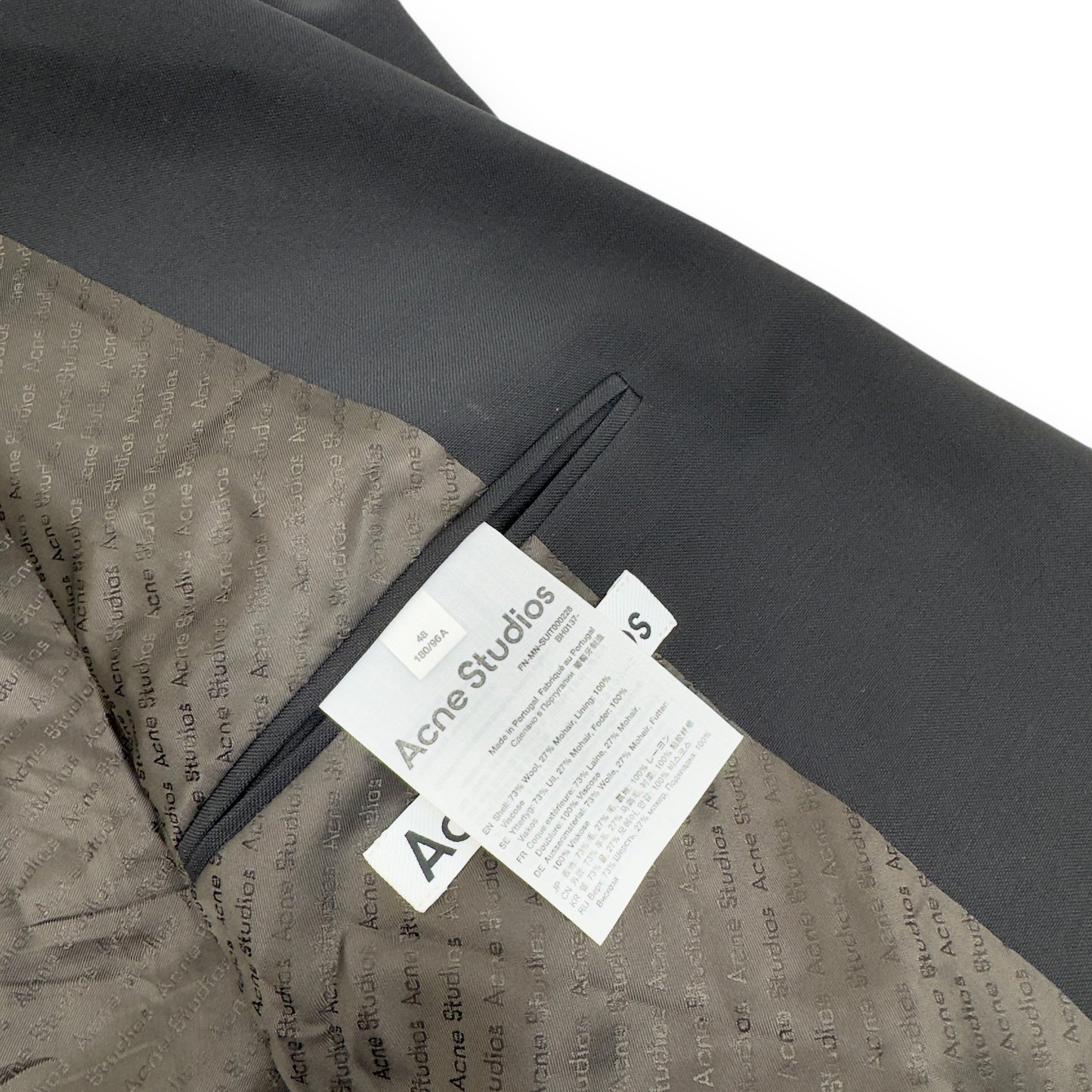 ACNE STUDIOS OVERSIZED PRINTED SUIT JACKET BLACK S