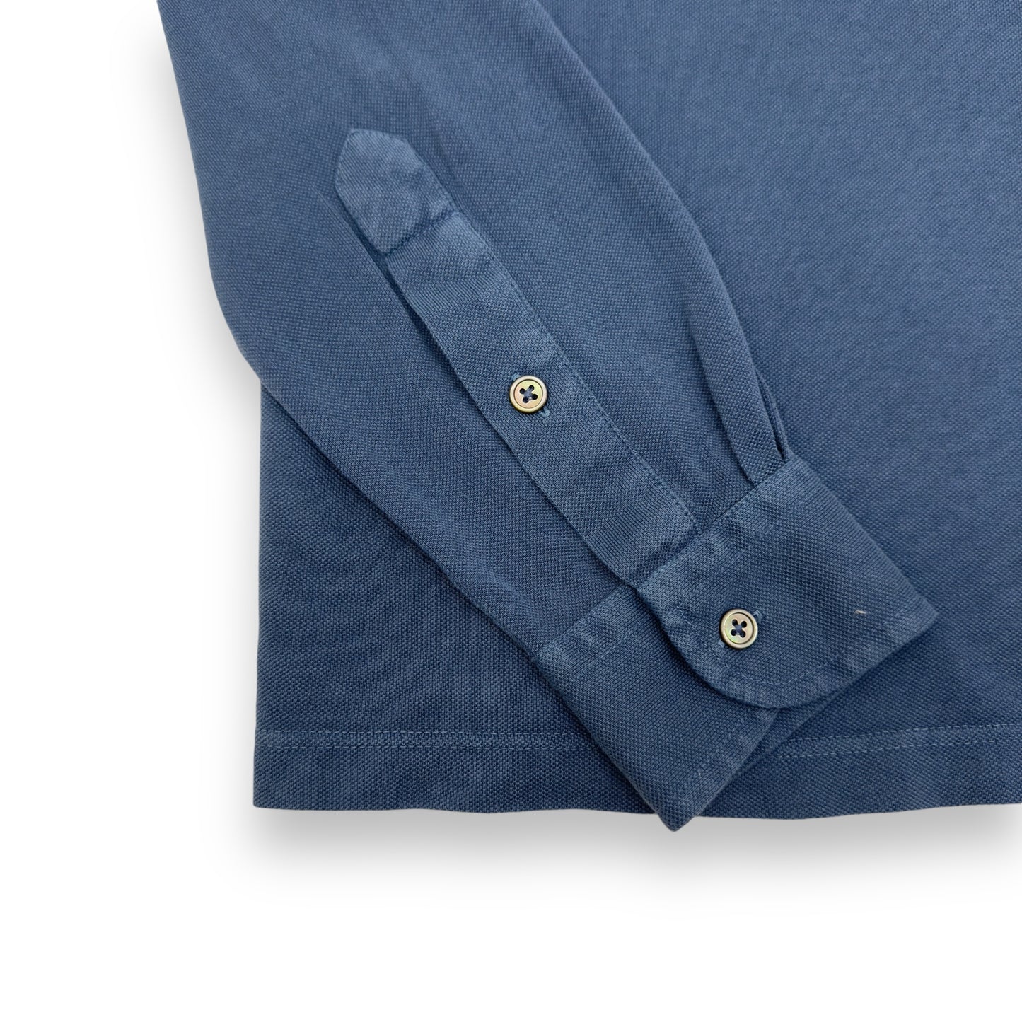 THOM SWEENEY LONG SLEEVE POLO SHIRT BLUE L