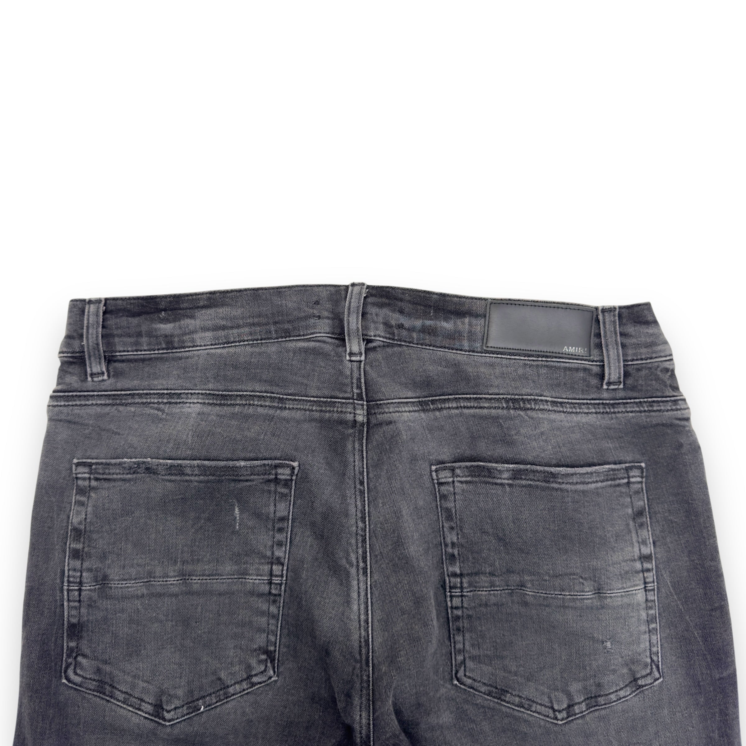 AMIRI BANDANA PATCH DISTRESSED DENIM JEANS BLACK W34”