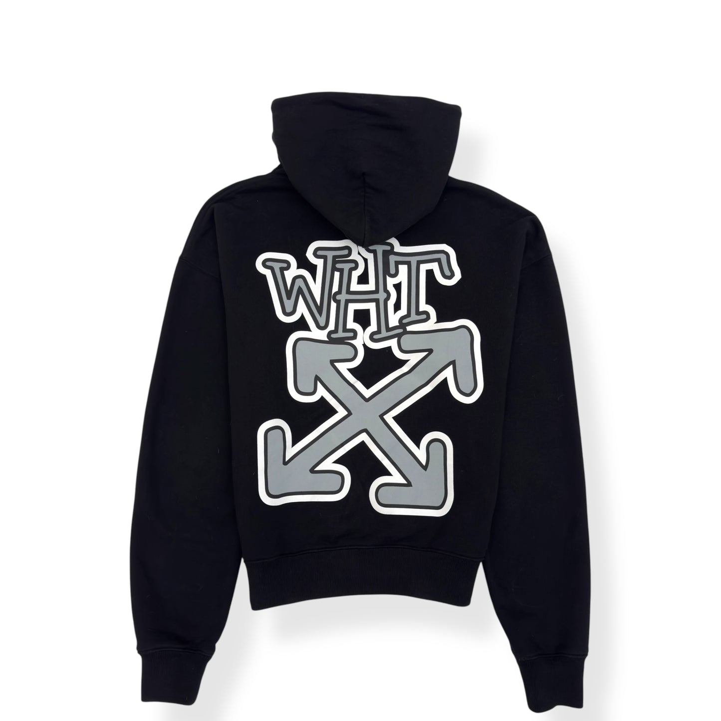 OFF-WHITE CARLOS ARROWS HOODIE BLACK / GREY M