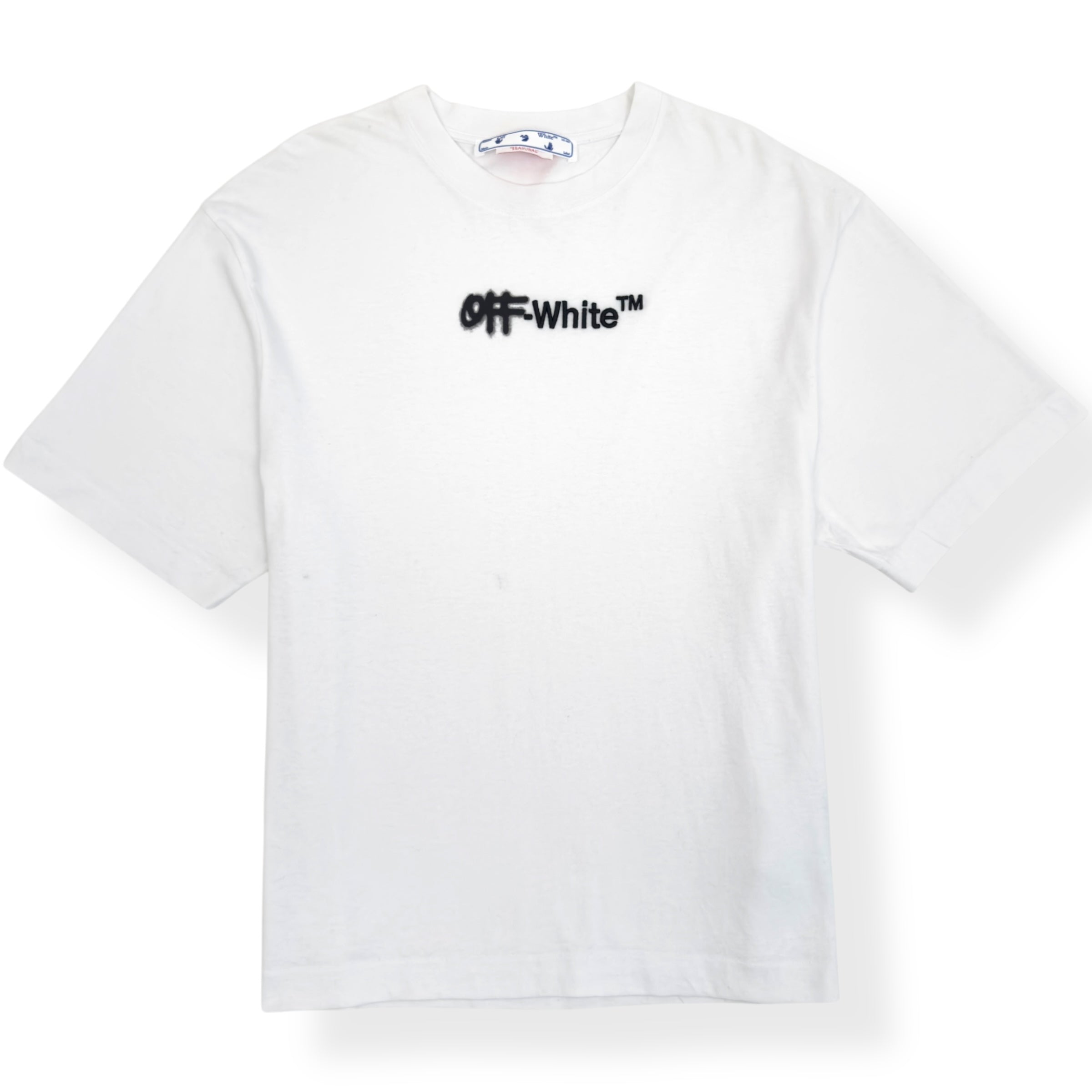 OFF-WHITE SPRAY HELV SKATE T-SHIRY WHITE / BLACK M