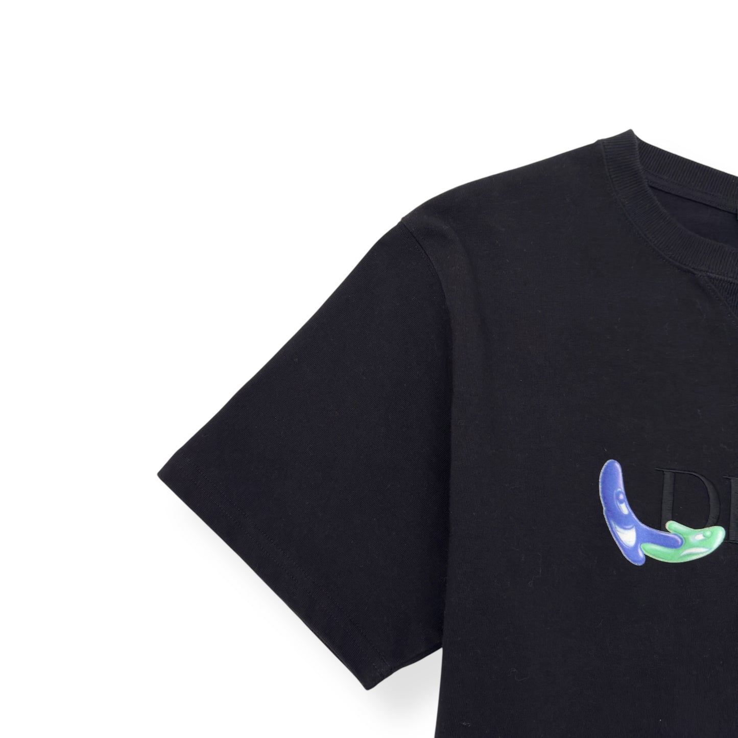 DIOR X KENNY FW21 CROSSOVER ALPHABET KNITTED T-SHIRT BLACK M