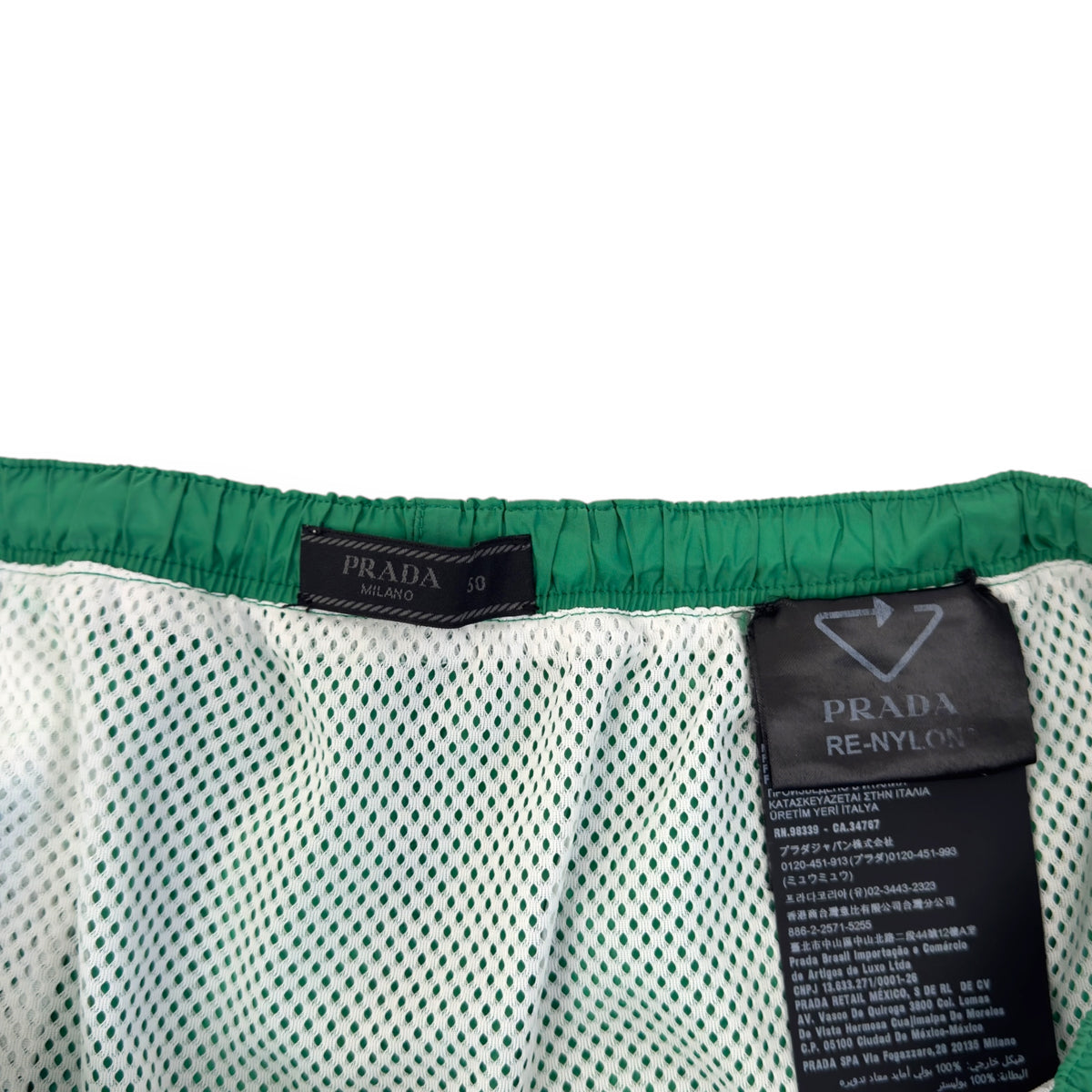 PRADA RE-NYLON SWIM TRUNKS GREEN M