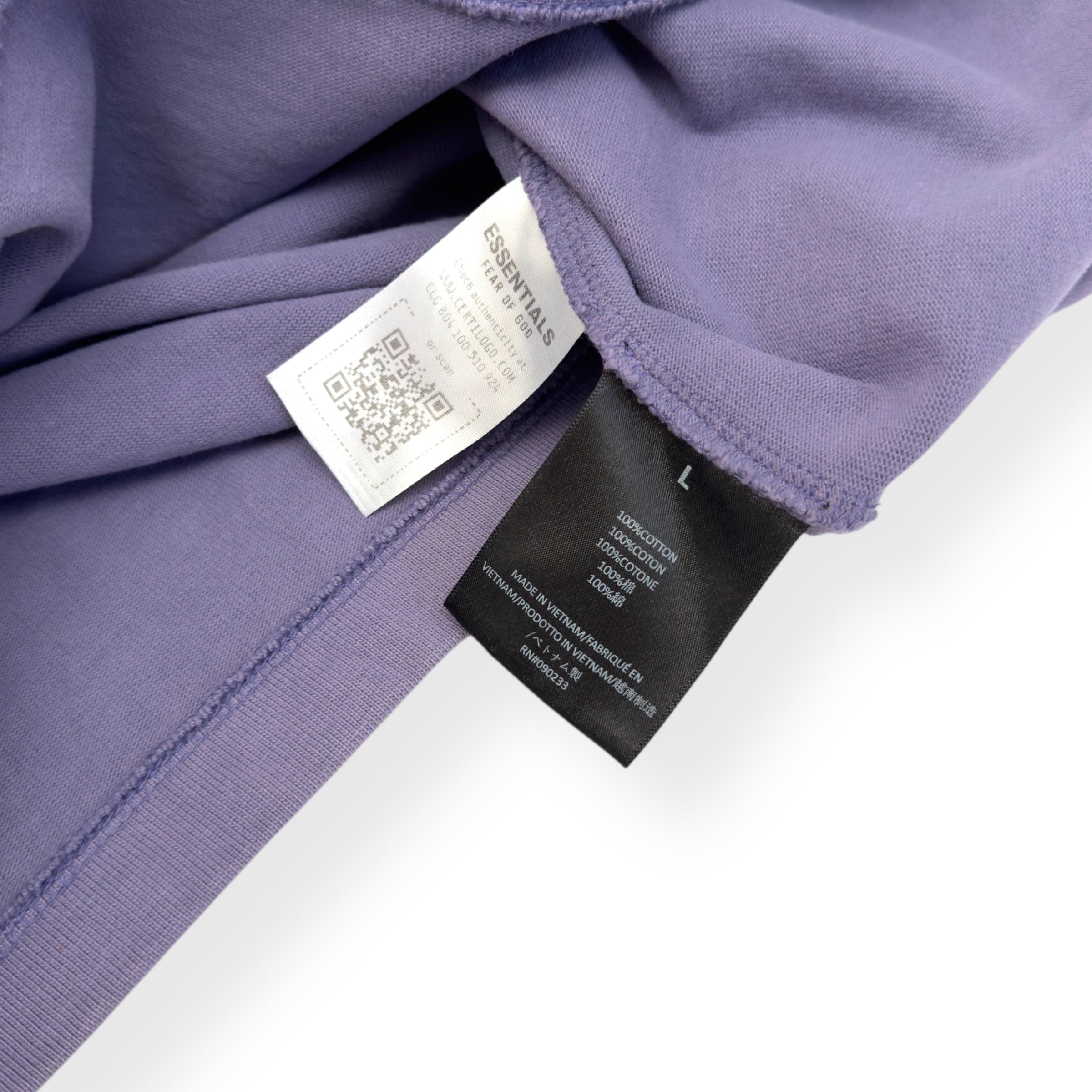 FEAR OF GOD ESSENTIALS OVERSIZED CREWNECK T-SHIRT PURPLE / YELLOW L