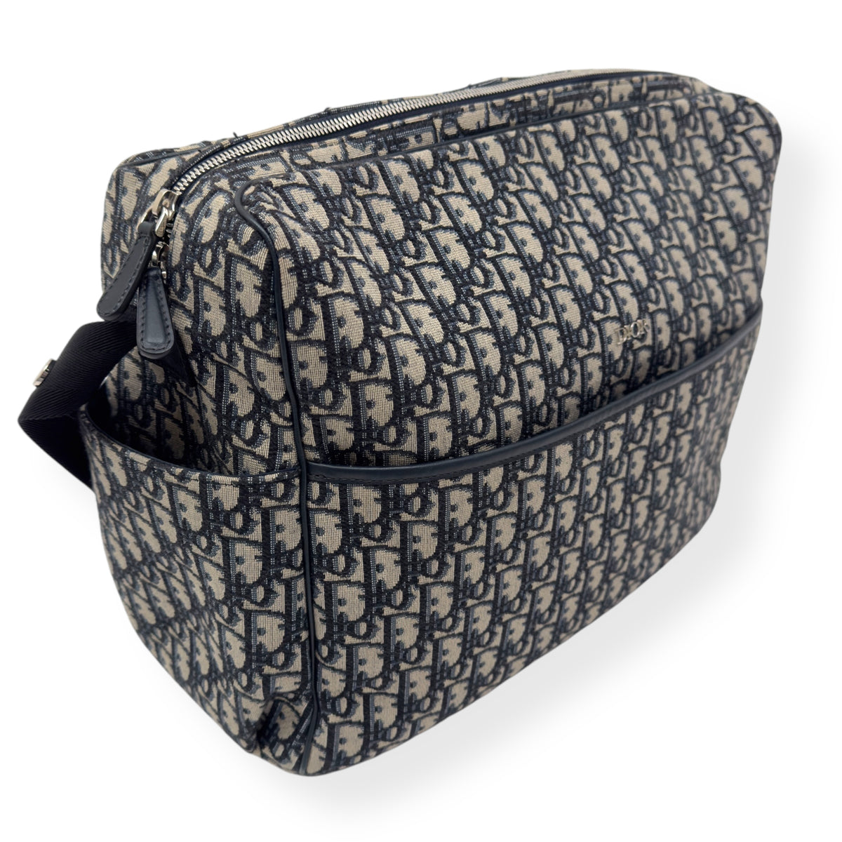 CHRISTIAN DIOR OBLIQUE JACQUARD CHANGING BAG BLACK / BEIGE L