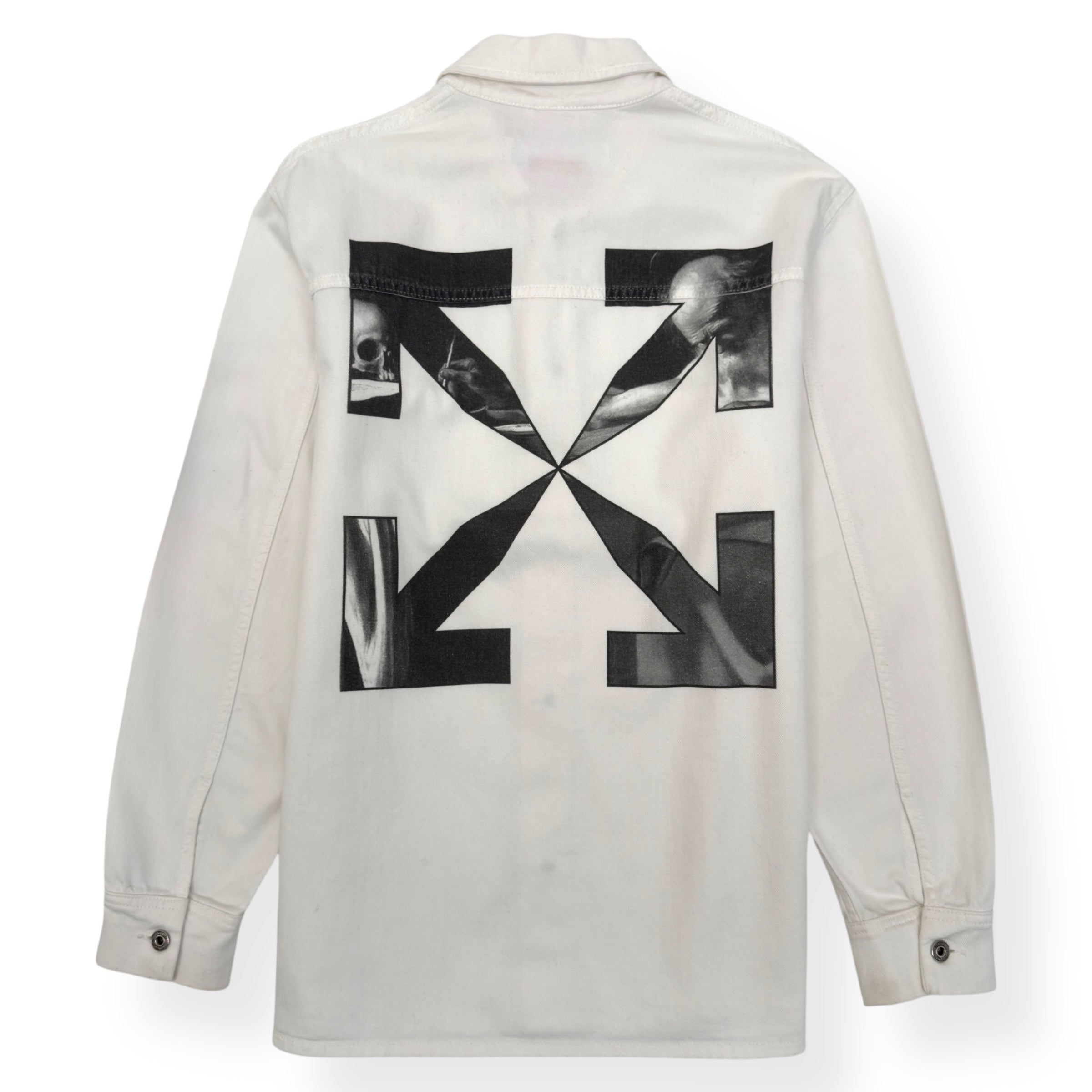 OFF-WHITE CARAVAGGIO ARROW DENIM SHIRT WHITE / BLACK M