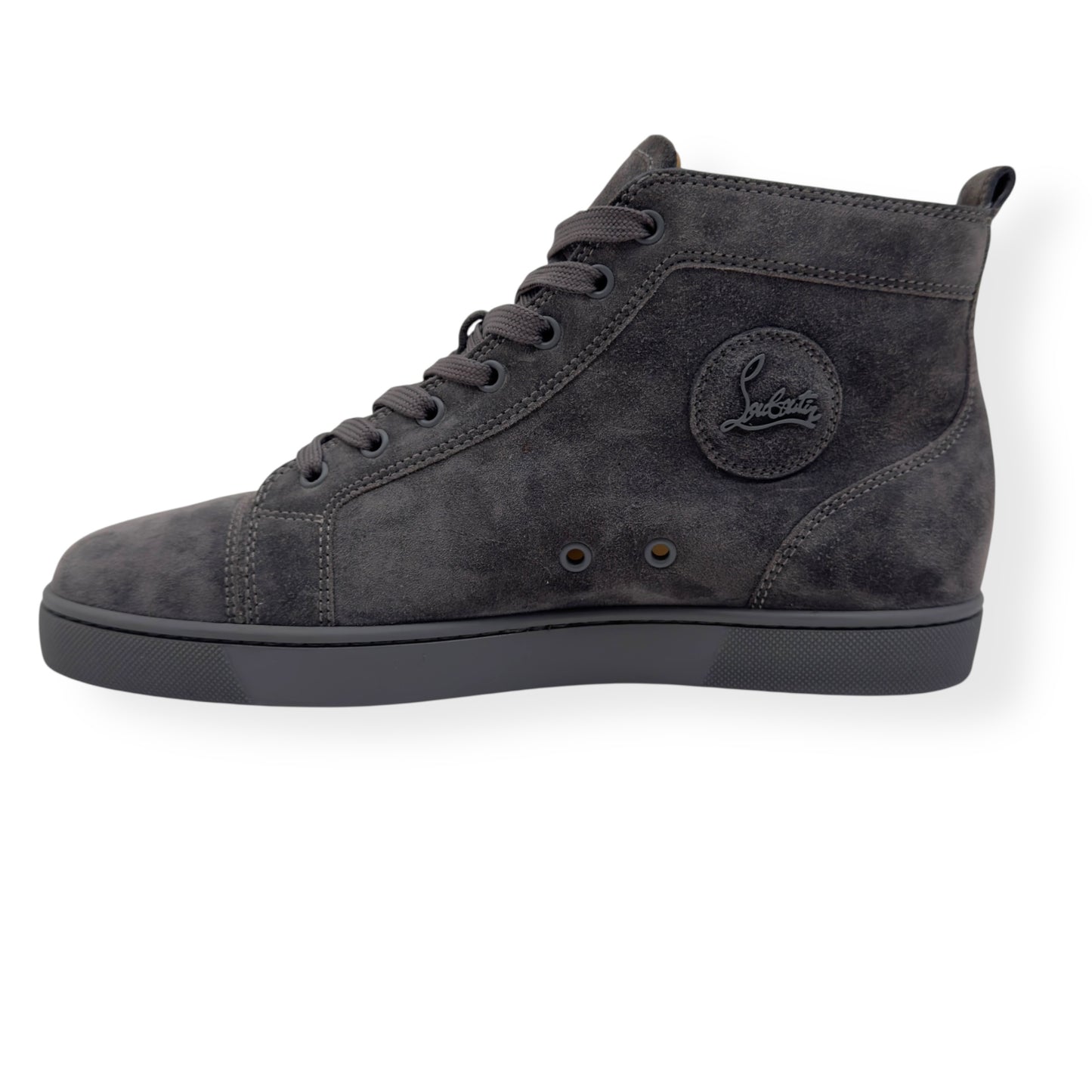 CHRISTIAN LOUBOUTIN SUEDE HIGH-TOP SNEAKERS GREY 43 / UK9