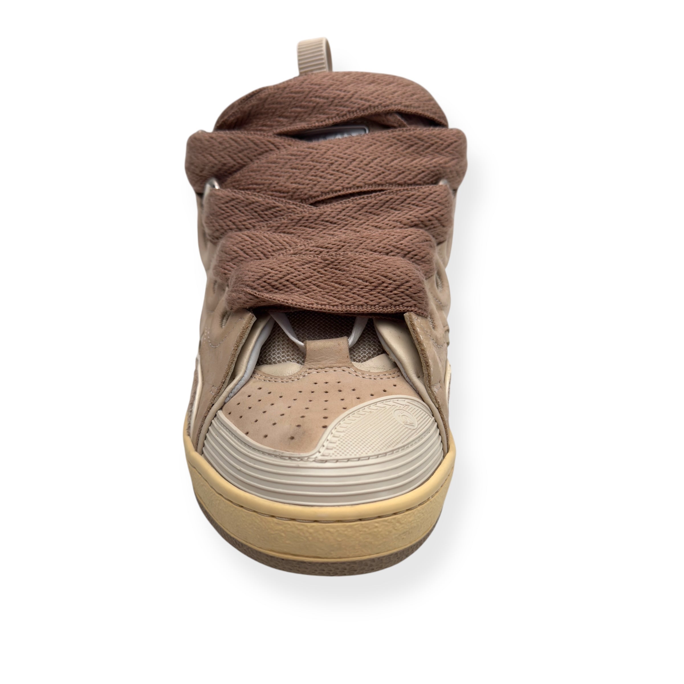 LANVIN LEATHER CURB SNEAKER BEIGE 42 / UK8