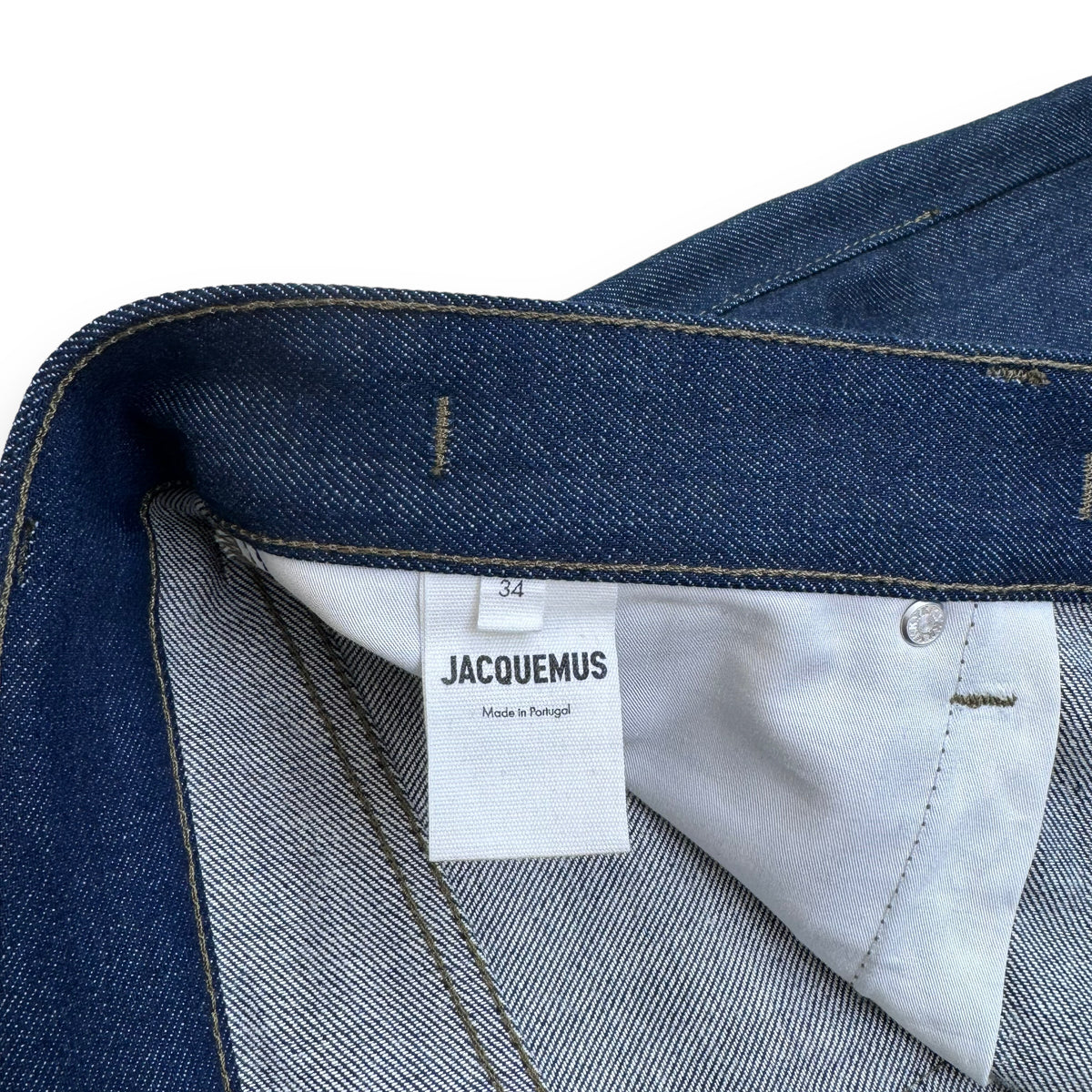 JACQUEMUS ‘LE PAPIER’ STRAIGHT LEG DENIM JEANS NAVY 34”