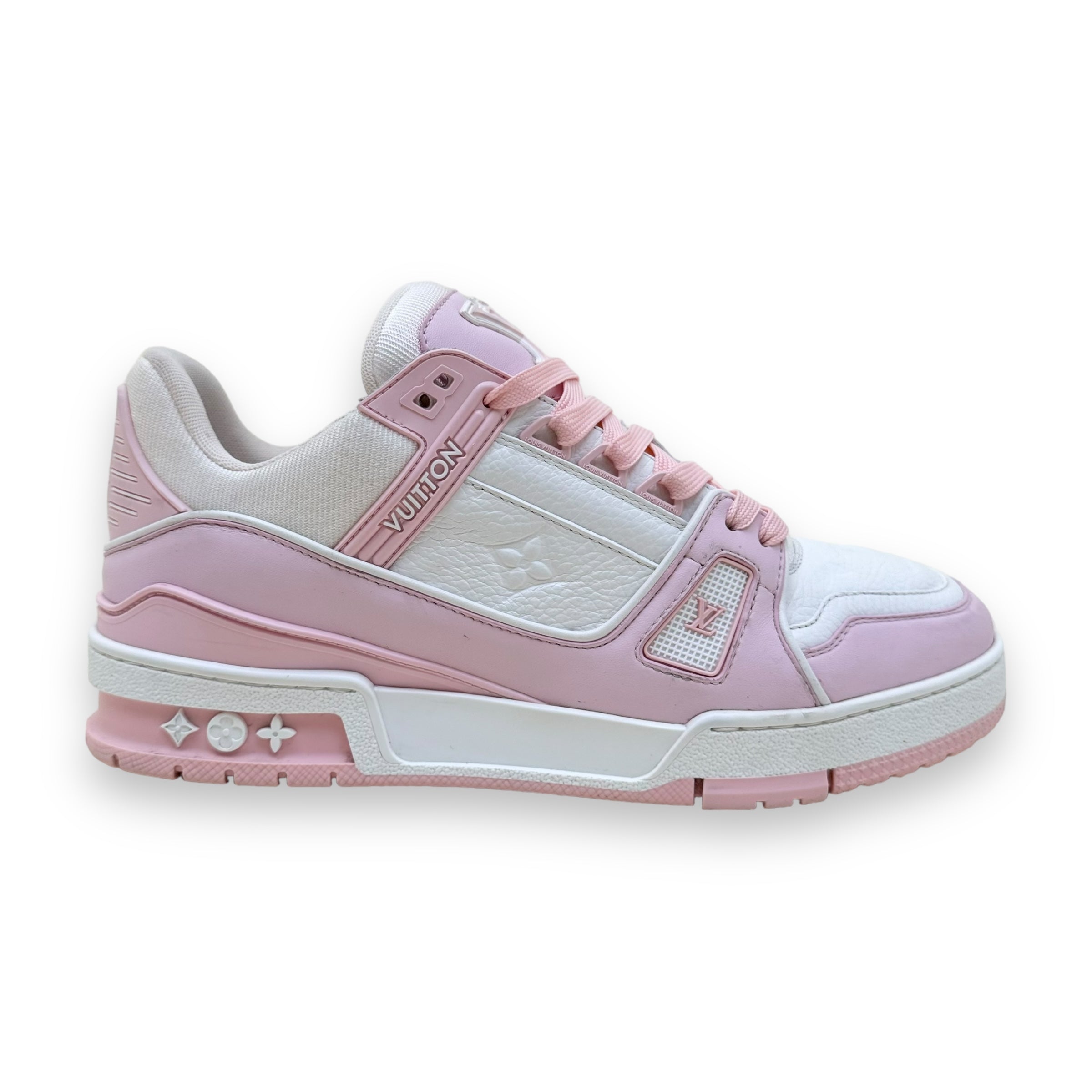 LOUIS VUITTON LEATHER LOW TOP SNEAKER PINK UK6.5