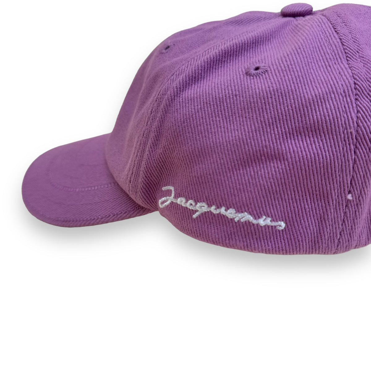 JACQUEMUS SCRIPT EMBROIDERED LOGO CAP PURPLE