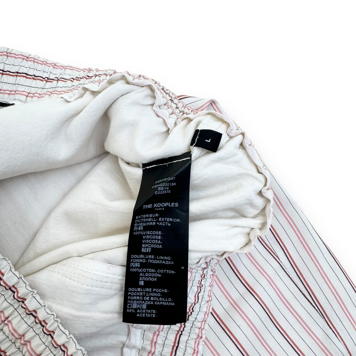 THE KOOPLES FLOWING STRIPED SHORTS BEIGE / PINK L