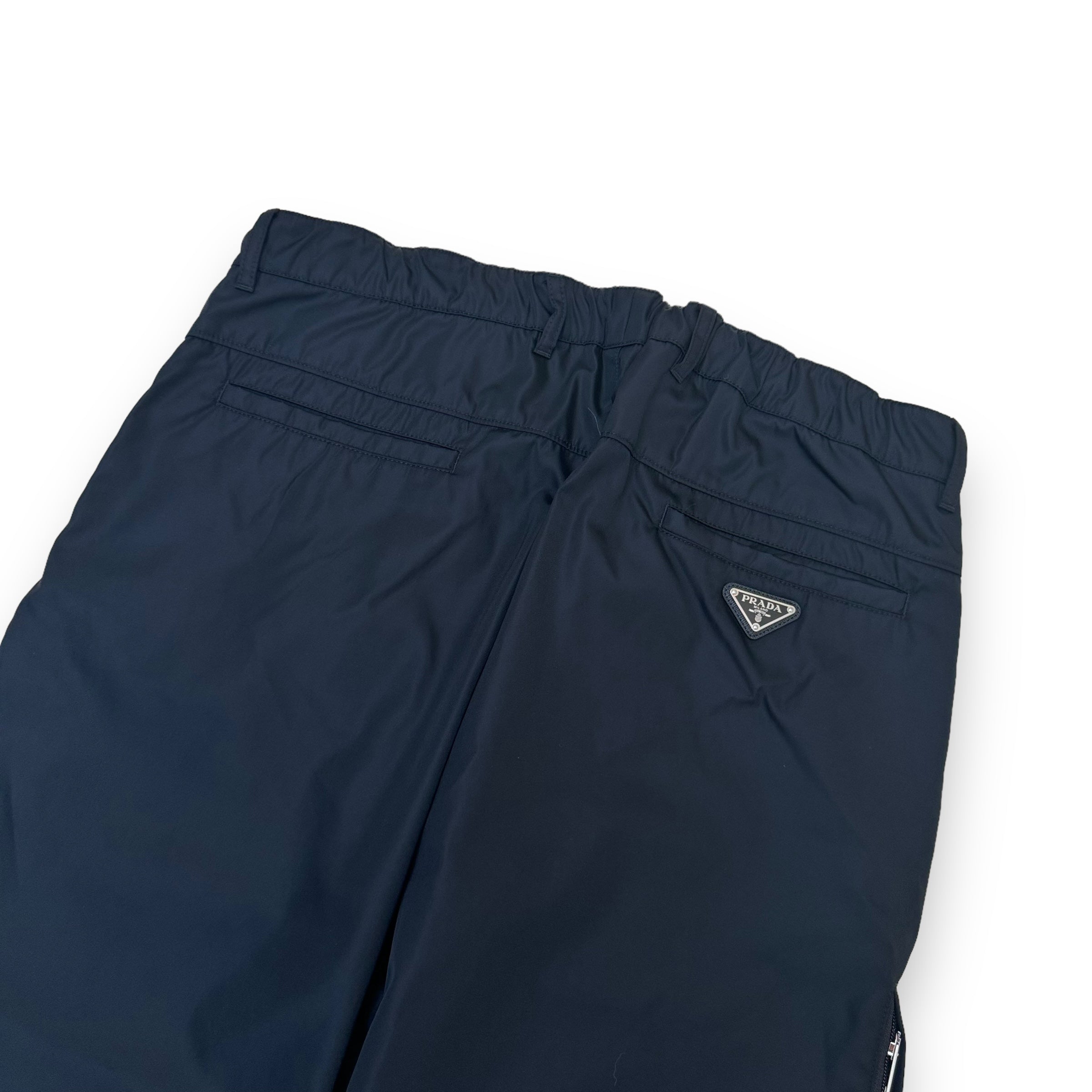 PRADA RE-NYLON GABARDINE TROUSERS BLACK XL