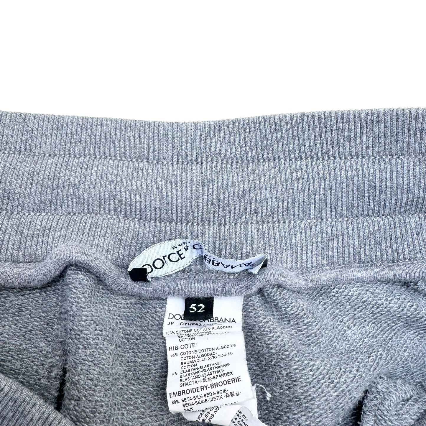 DOLCE & GABBANA PATCH LOGO SWEATPANTS GREY XL