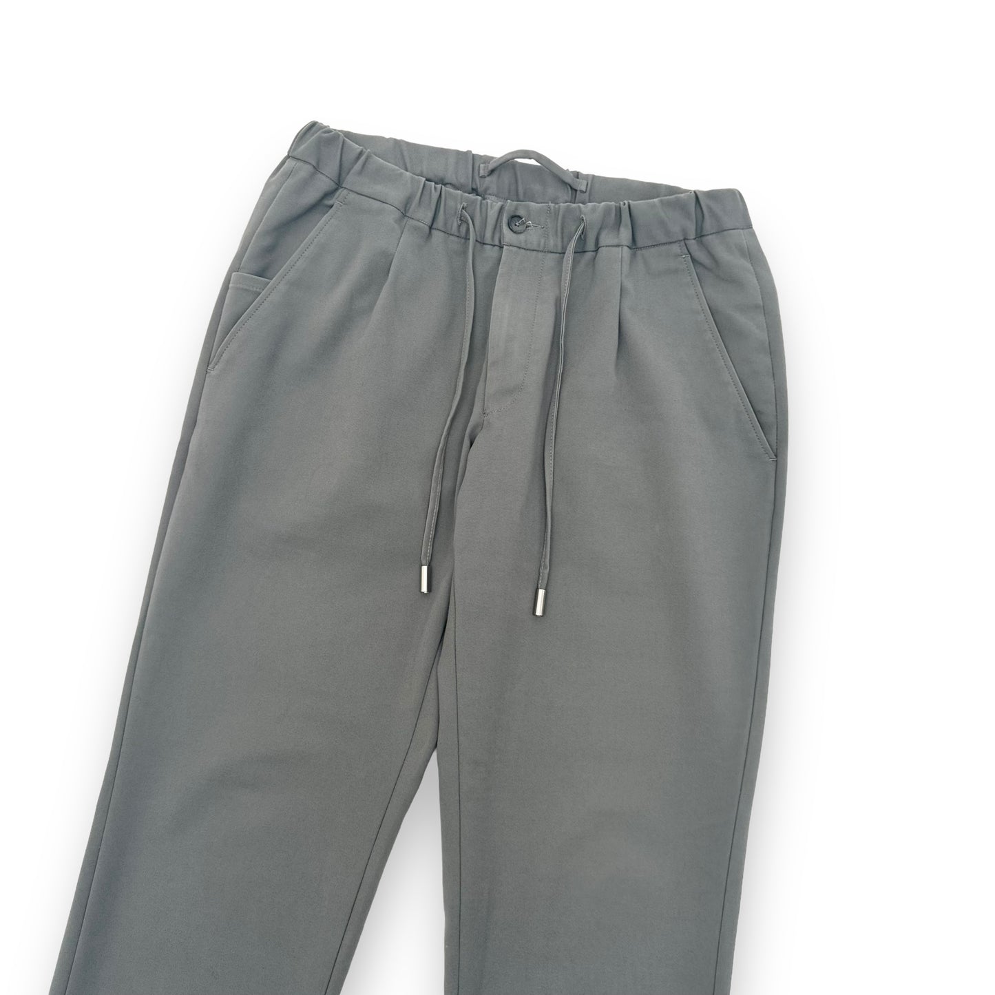 THOM SWEENEY COTTON-BLEND DRAWSTRING TROUSERS GREY L