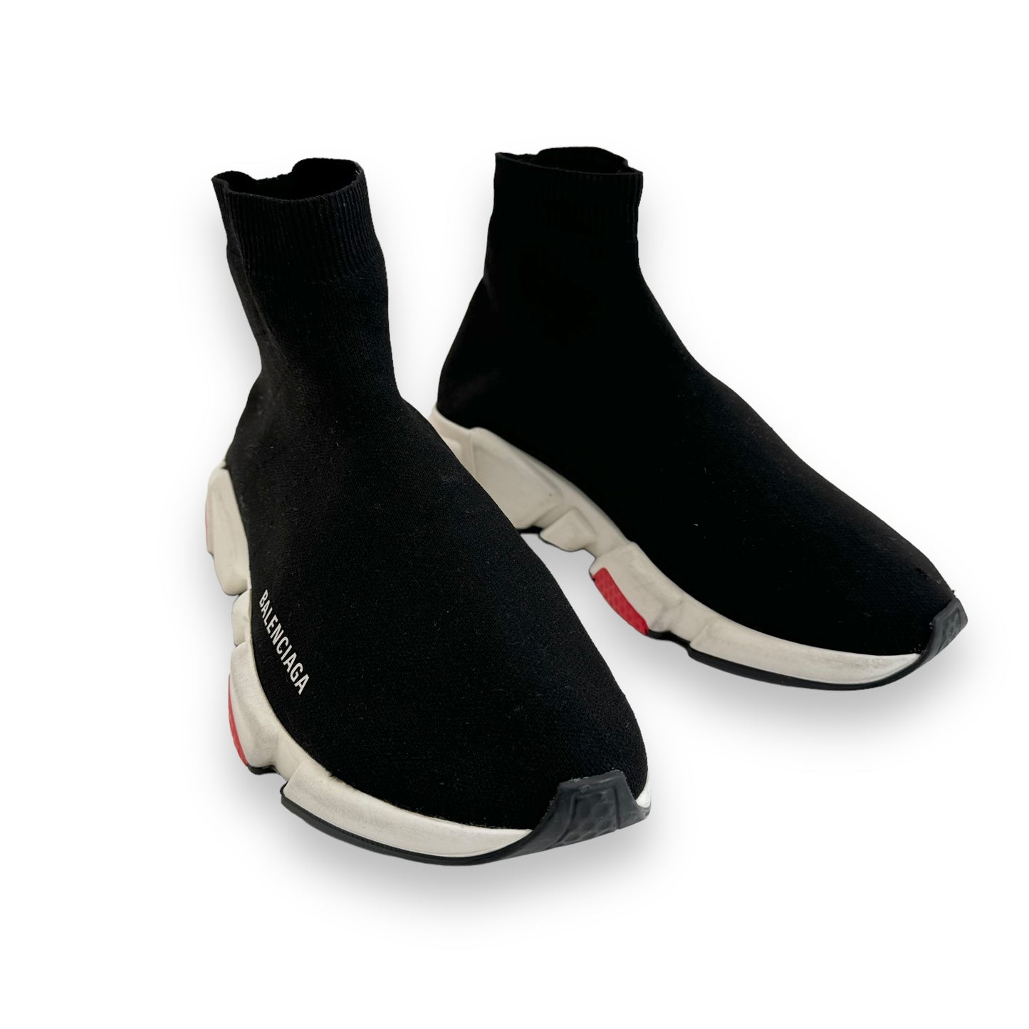 BALENCIAGA SPEED SNEAKER BLACK / WHITE / RED UK8