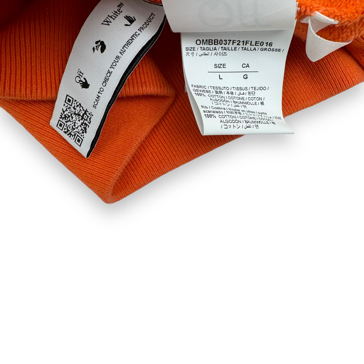 OFF-WHITE ARROW HOODIE ORANGE L