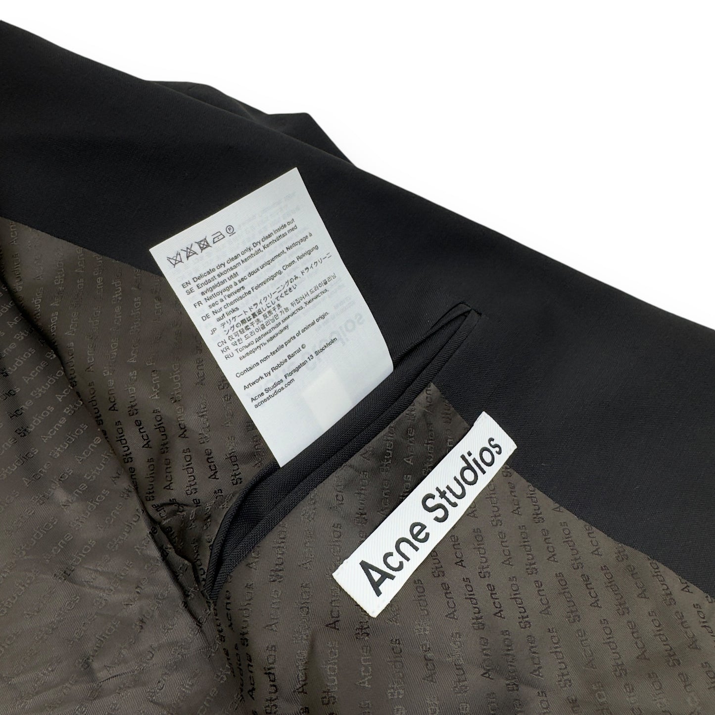 ACNE STUDIOS OVERSIZED PRINTED SUIT JACKET BLACK S