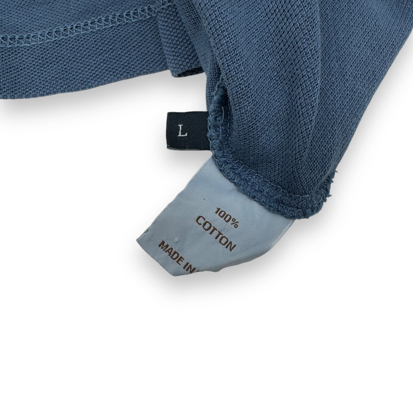 THOM SWEENEY LONG SLEEVE POLO SHIRT BLUE L