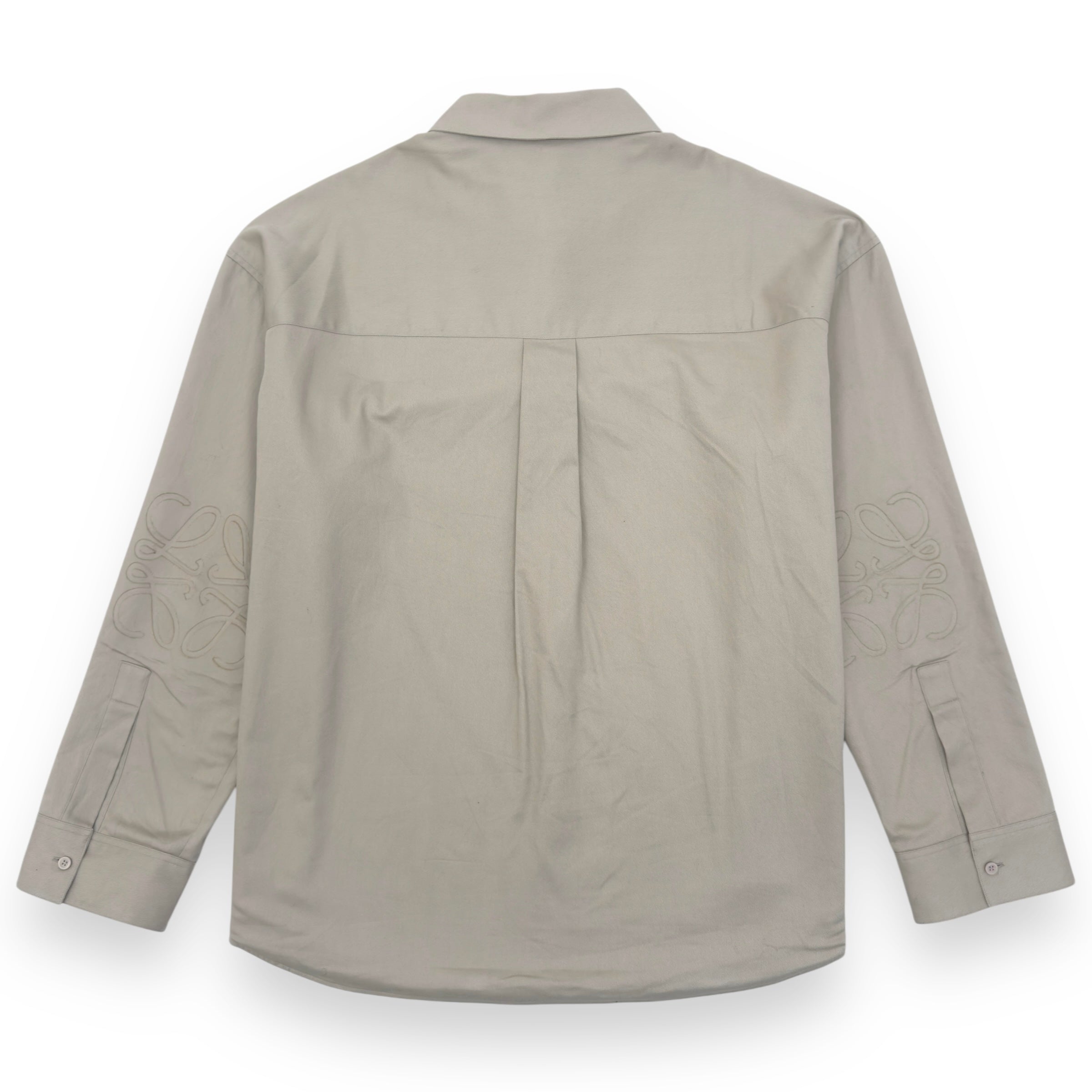 LOEWE ANAGRAM CURVED HEM OVERSHIRT NATURAL 42 / XXL