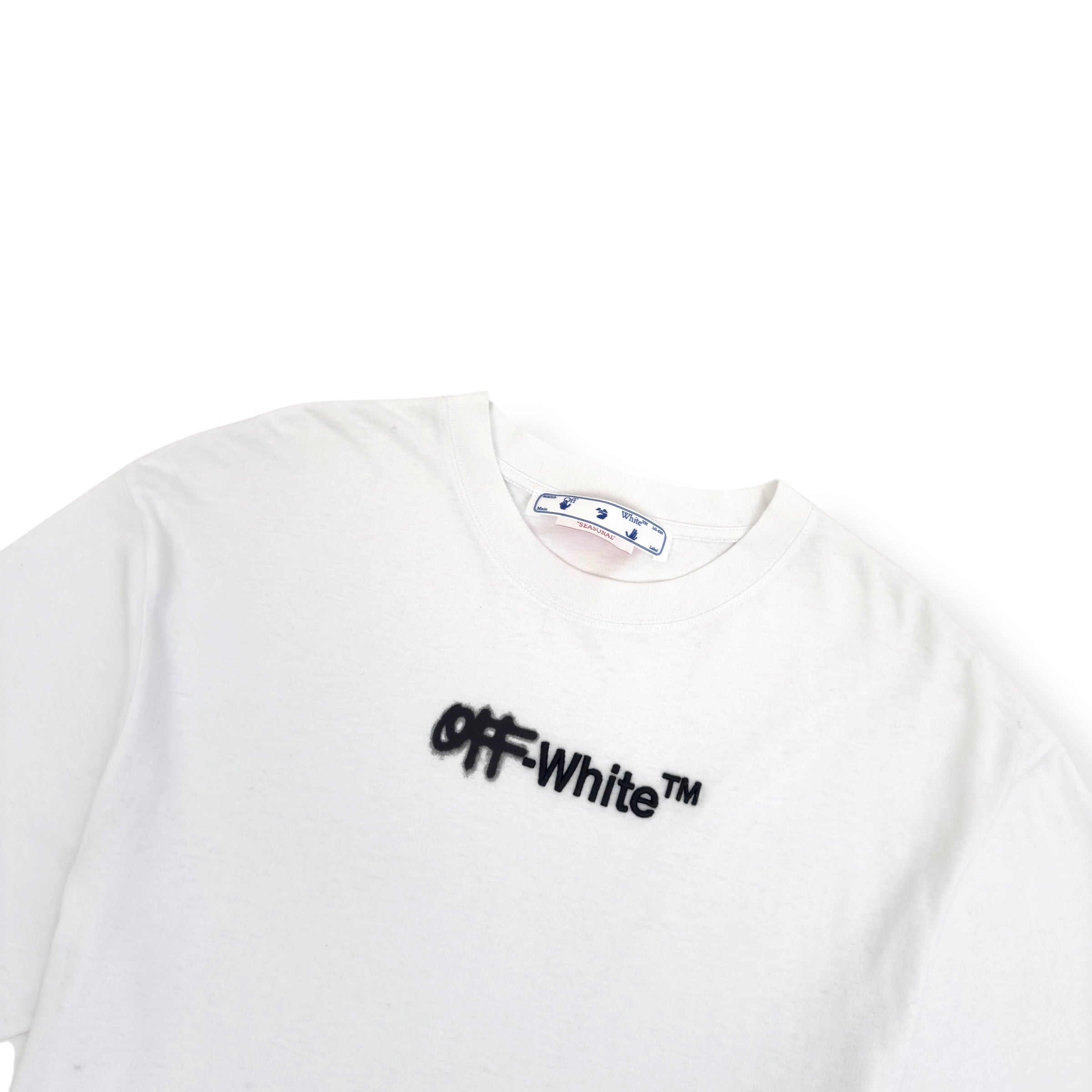 OFF-WHITE SPRAY HELV SKATE T-SHIRY WHITE / BLACK M