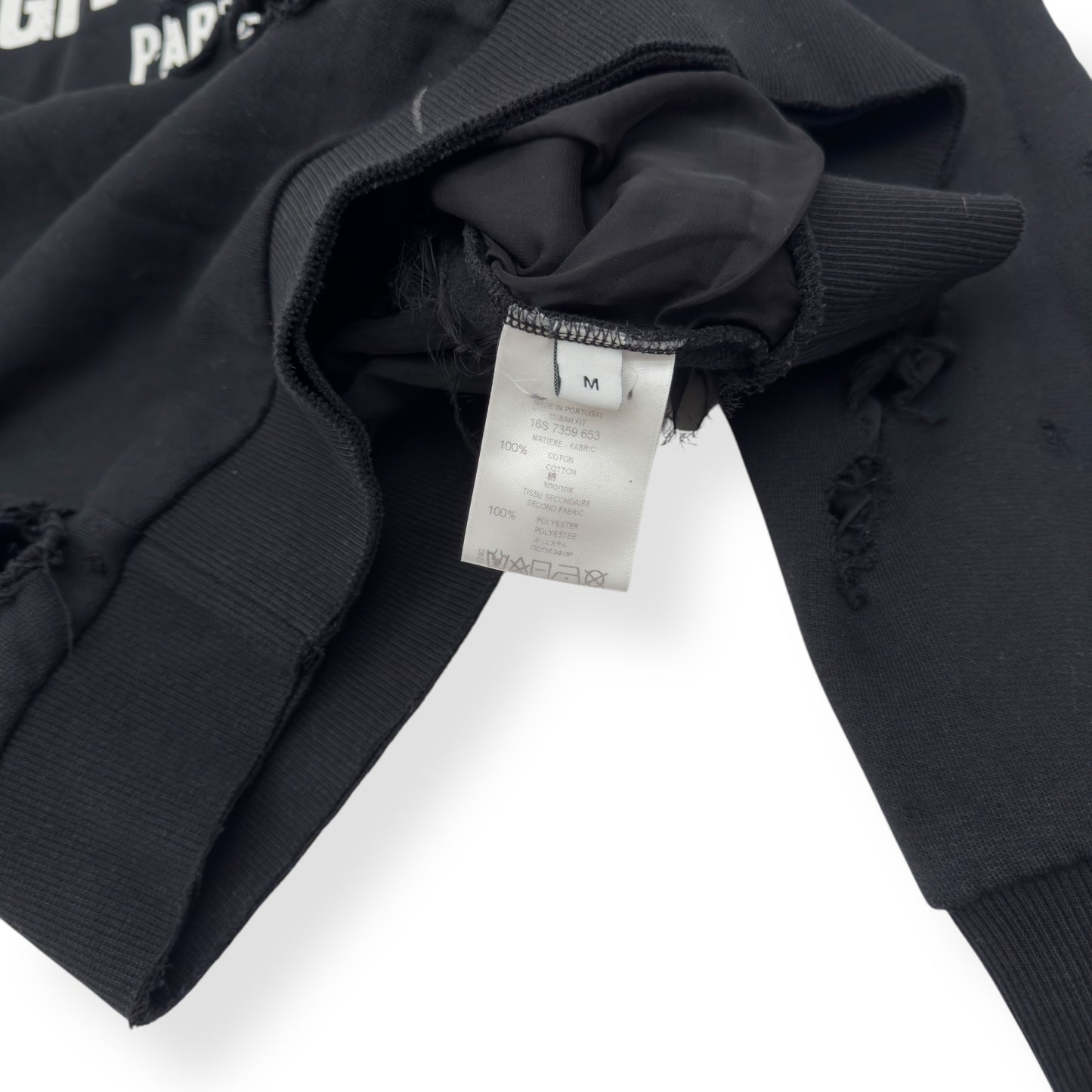 GIVENCHY DESTROYED CREWNECK SWEATSHIRT BLACK M