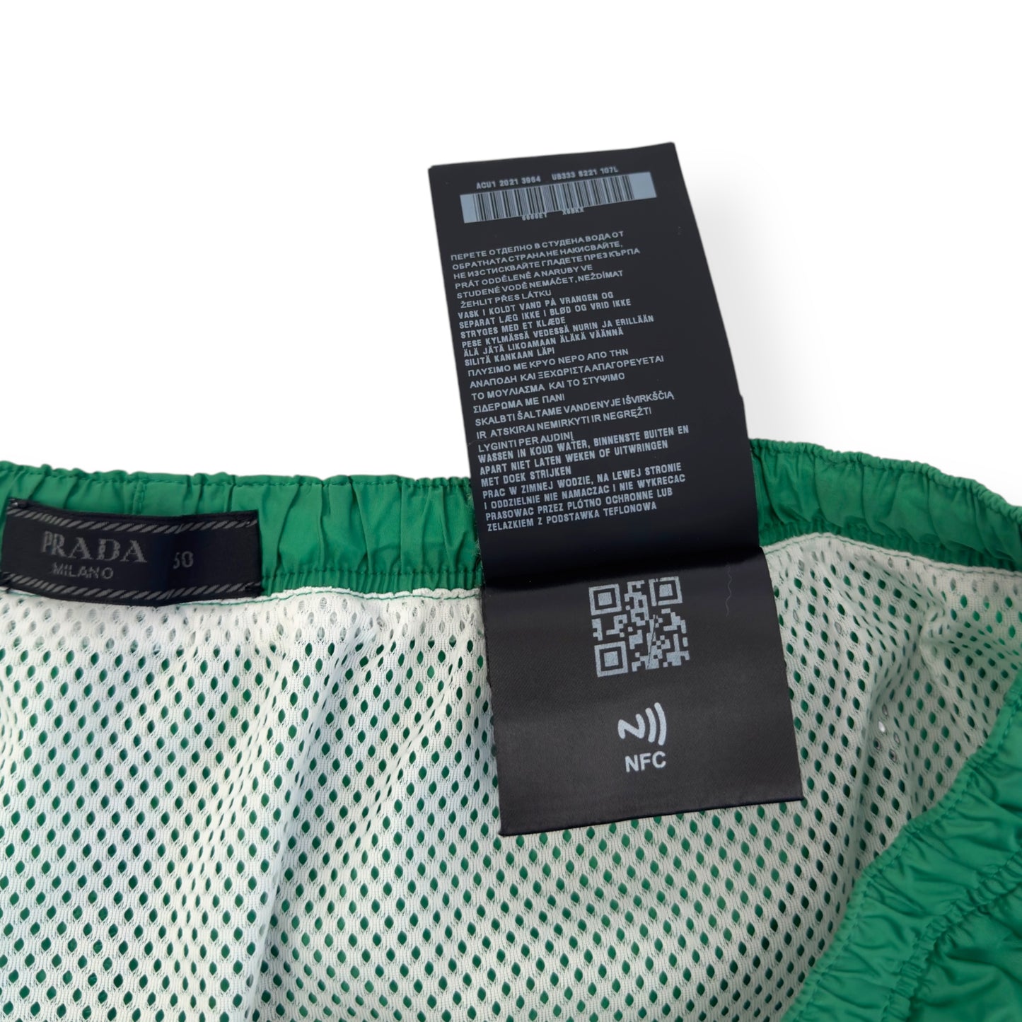 PRADA RE-NYLON SWIM TRUNKS GREEN M