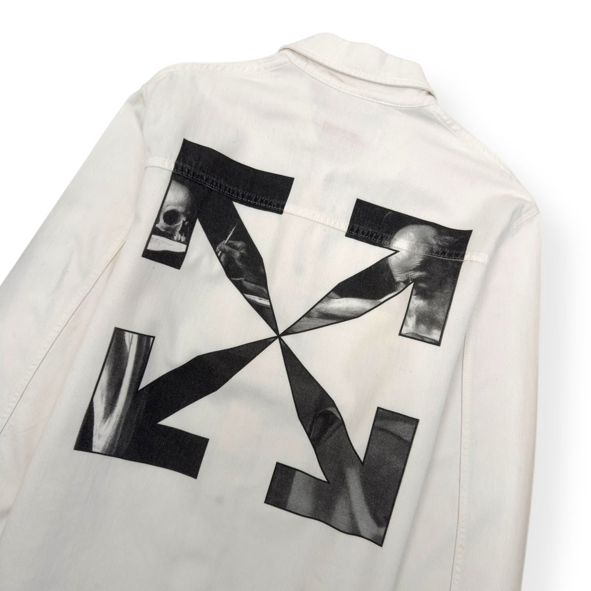 OFF-WHITE CARAVAGGIO ARROW DENIM SHIRT WHITE / BLACK M
