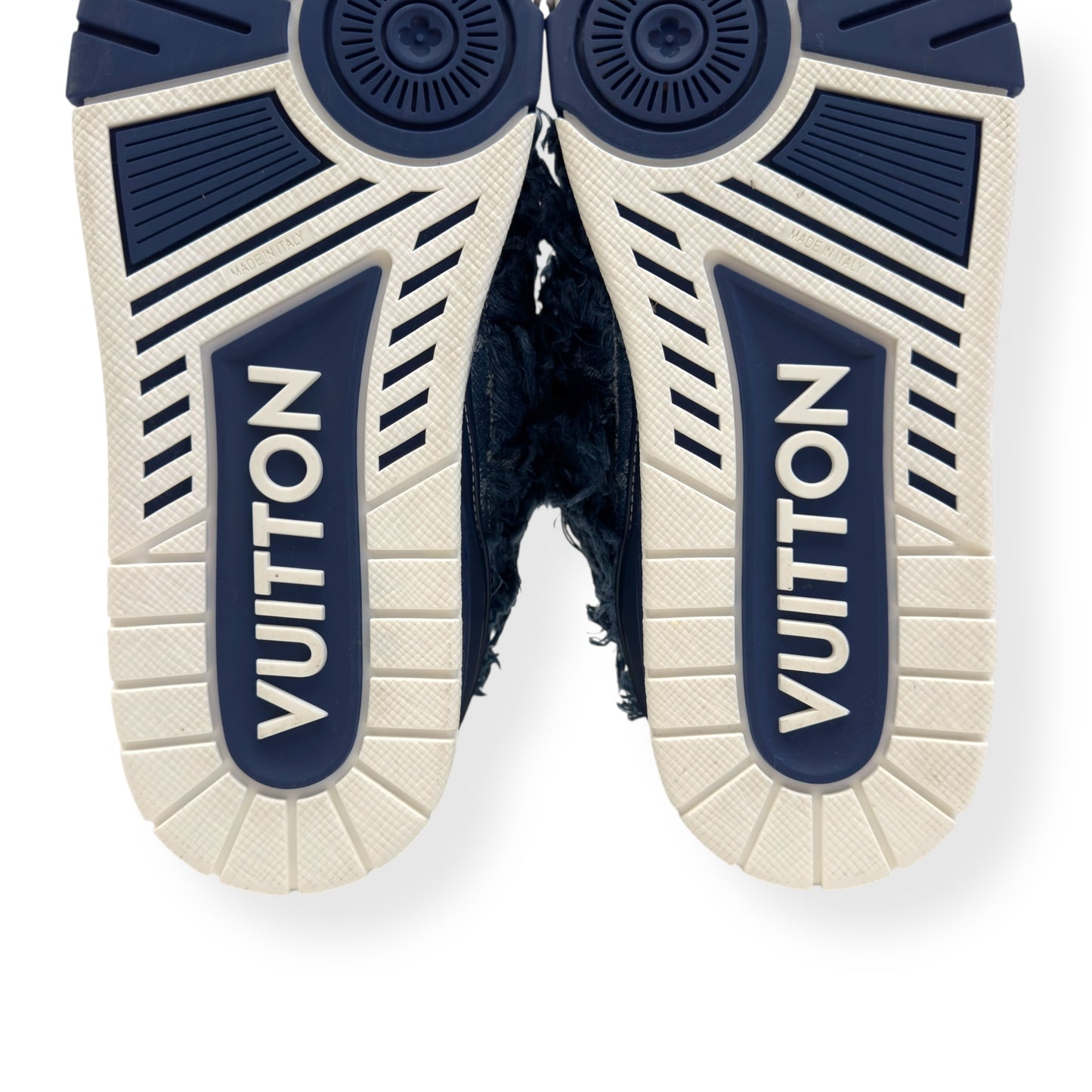 LOUIS VUITTON DISTRESSED DENIM LV SKATE SNEAKER UK7.5