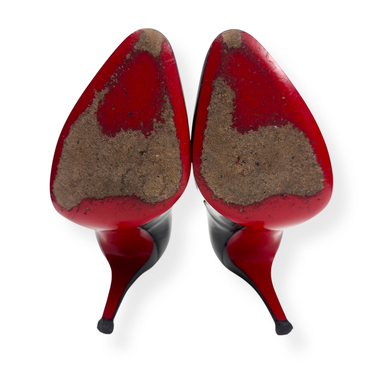 CHRISTIAN LOUBOUTIN LEATHER SIMPLE PUMPS BLACK / RED 36 / UK3