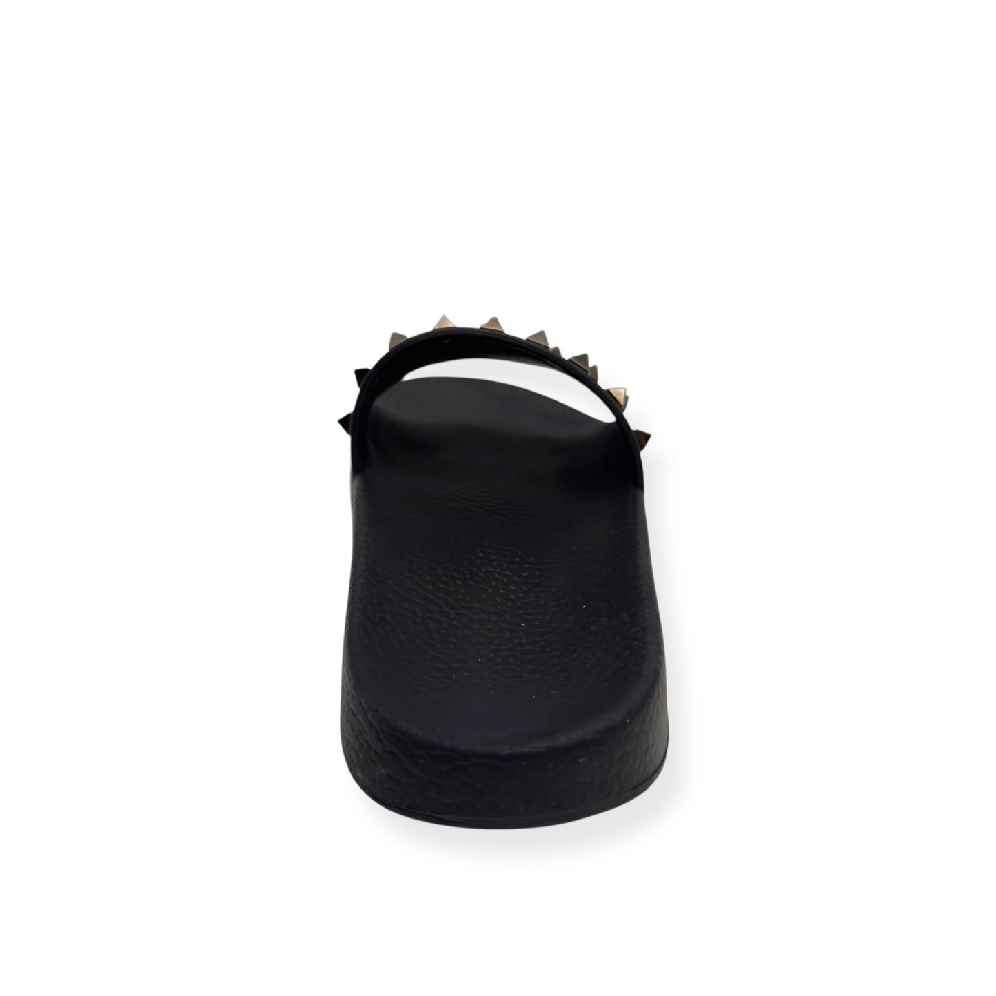 VALENTINO GARAVANI ROCKSTUD RUBBER SLIDES BLACK / SILVER 38 / UK5