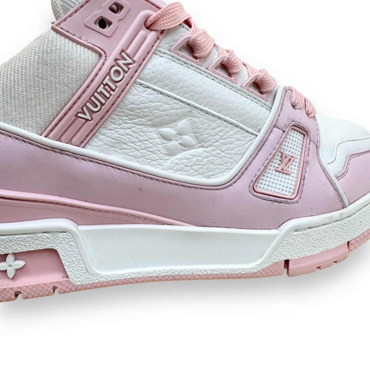 LOUIS VUITTON LEATHER LOW TOP SNEAKER PINK UK6.5