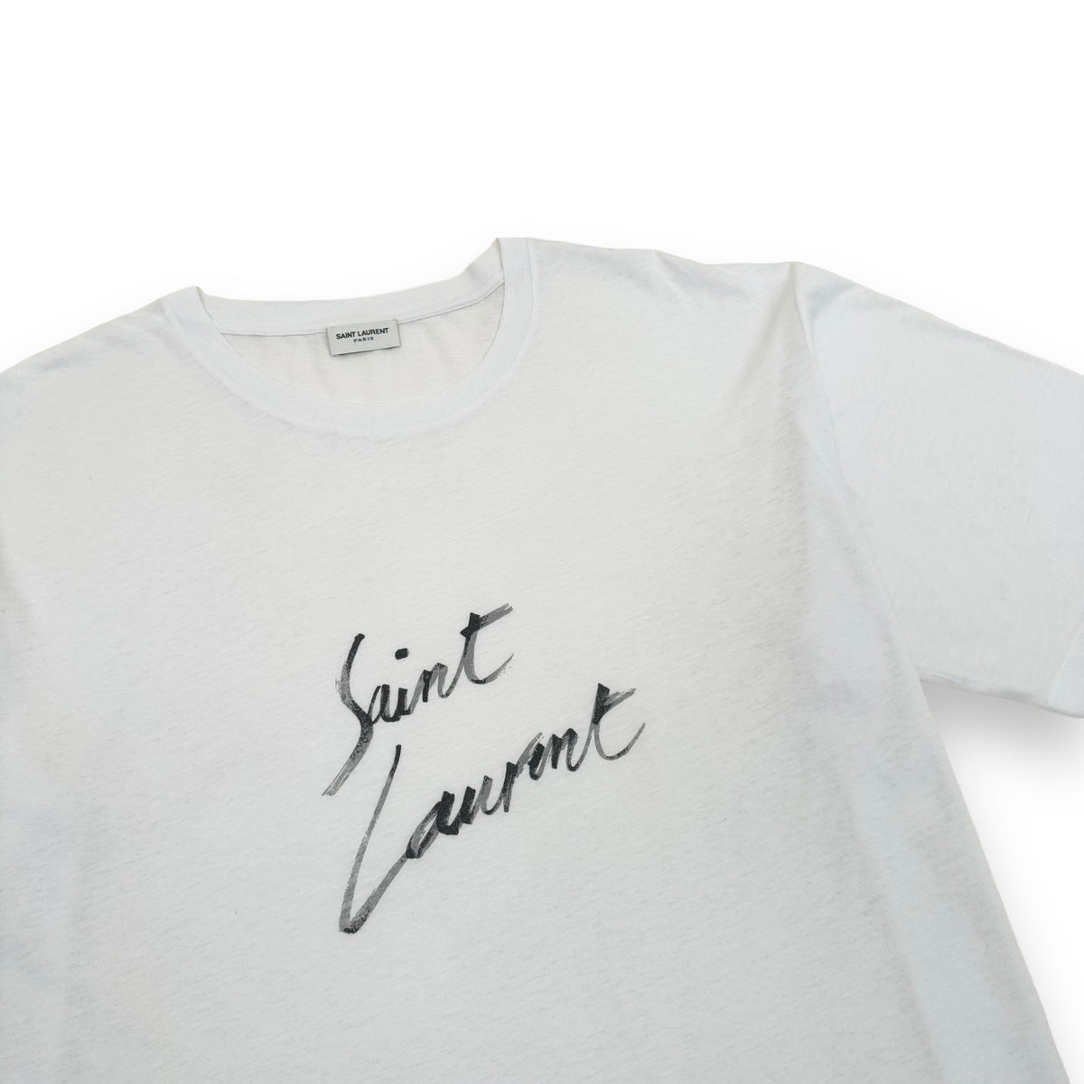 SAINT LAURENT LOGO PRINT T-SHIRT WHITE M