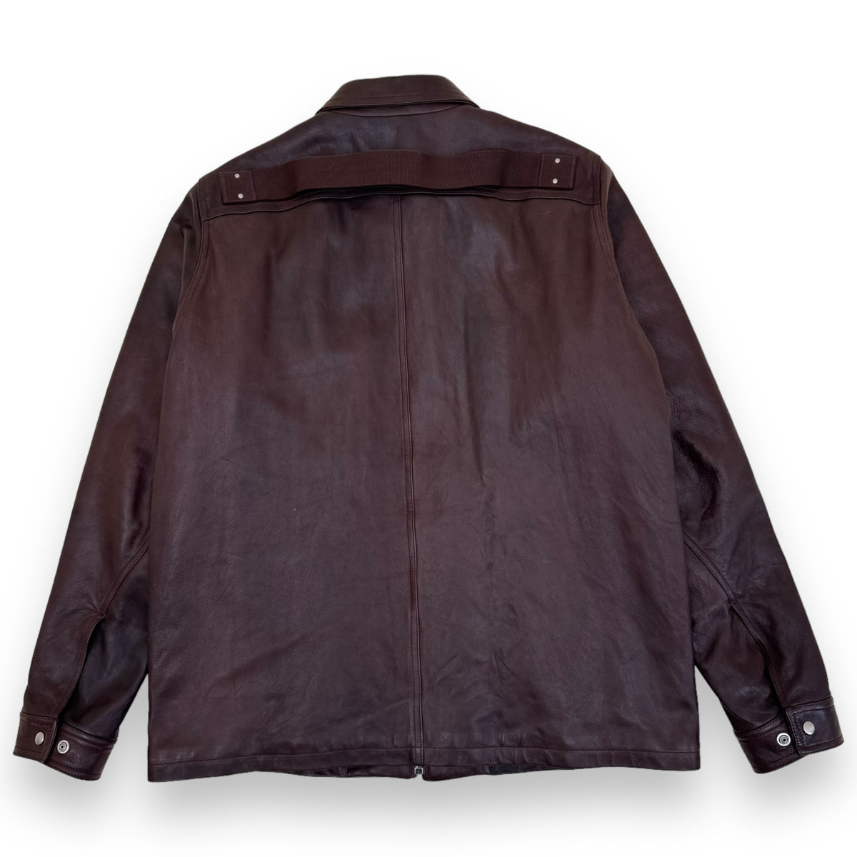 RICK OWENS FW23 BRAD LEATHER JACKET BROWN XXL