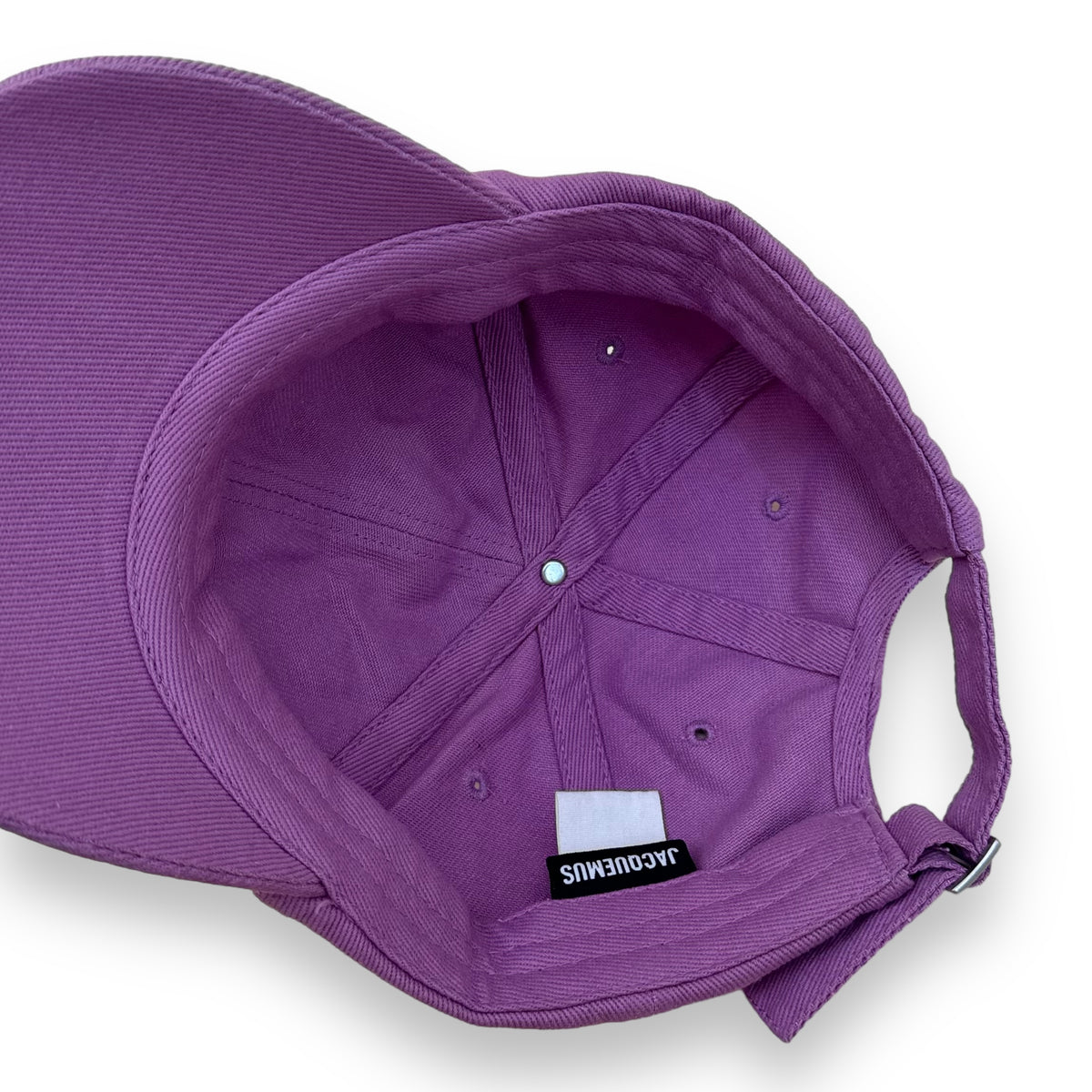 JACQUEMUS SCRIPT EMBROIDERED LOGO CAP PURPLE