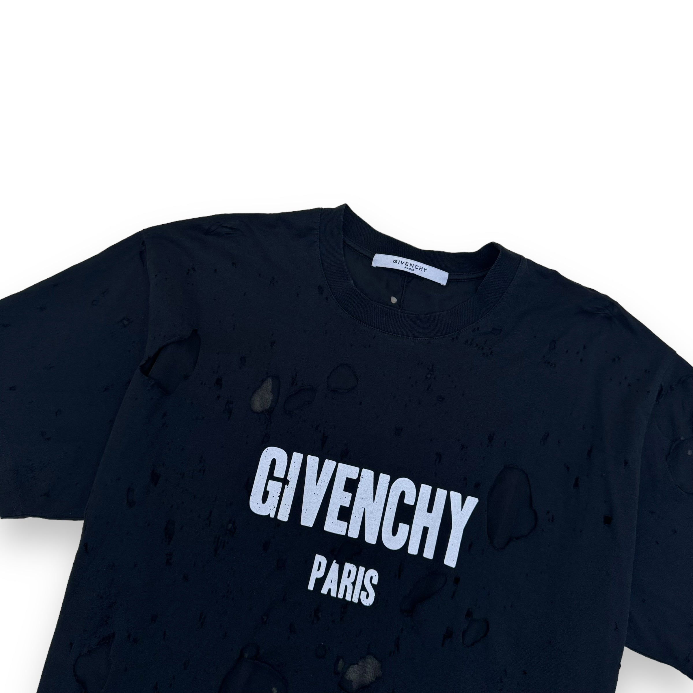 GIVENCHY DISTRESSED T-SHIRT BLACK L