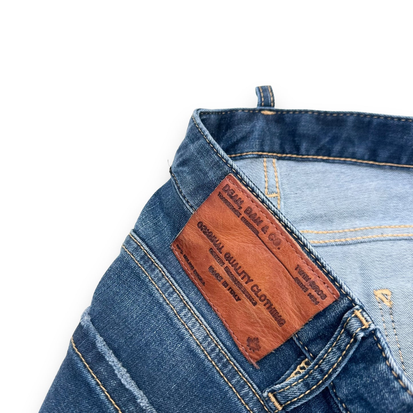 DSQUARED2 DISTRESSED DENIM JEANS NAVY BLUE XL