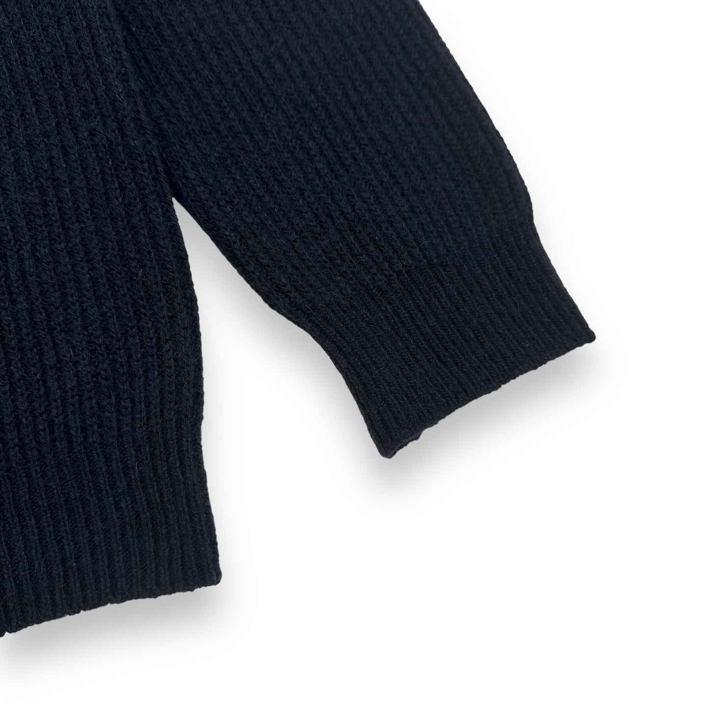 THOM SWEENEY ZIP-UP CASHMERE RIBBED SWEATER NAVY L