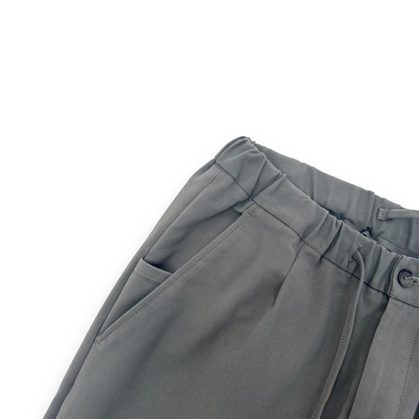 THOM SWEENEY COTTON-BLEND DRAWSTRING TROUSERS GREY L