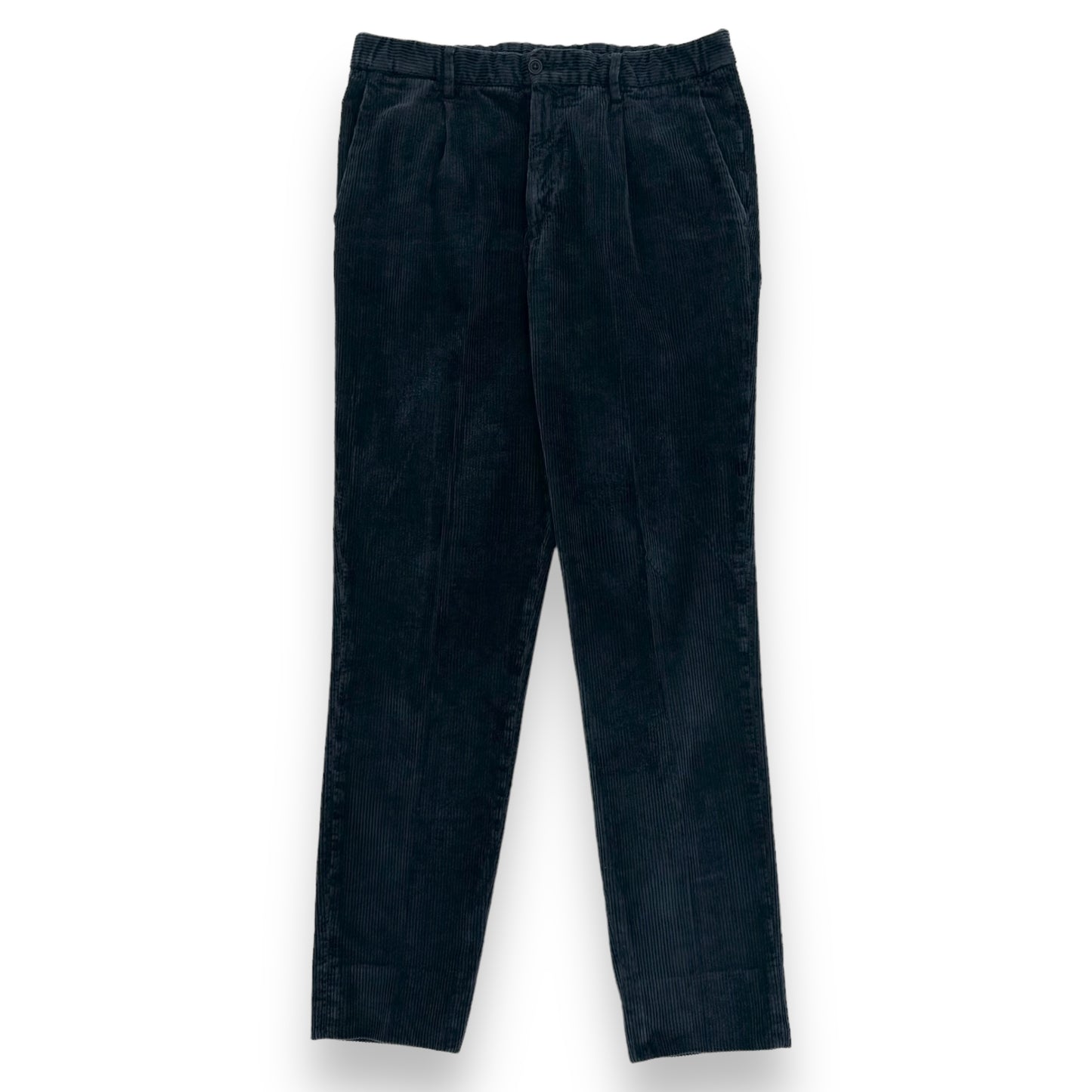 THOM SWEENEY CORDUROY PLEATED TROUSERS NAVY M